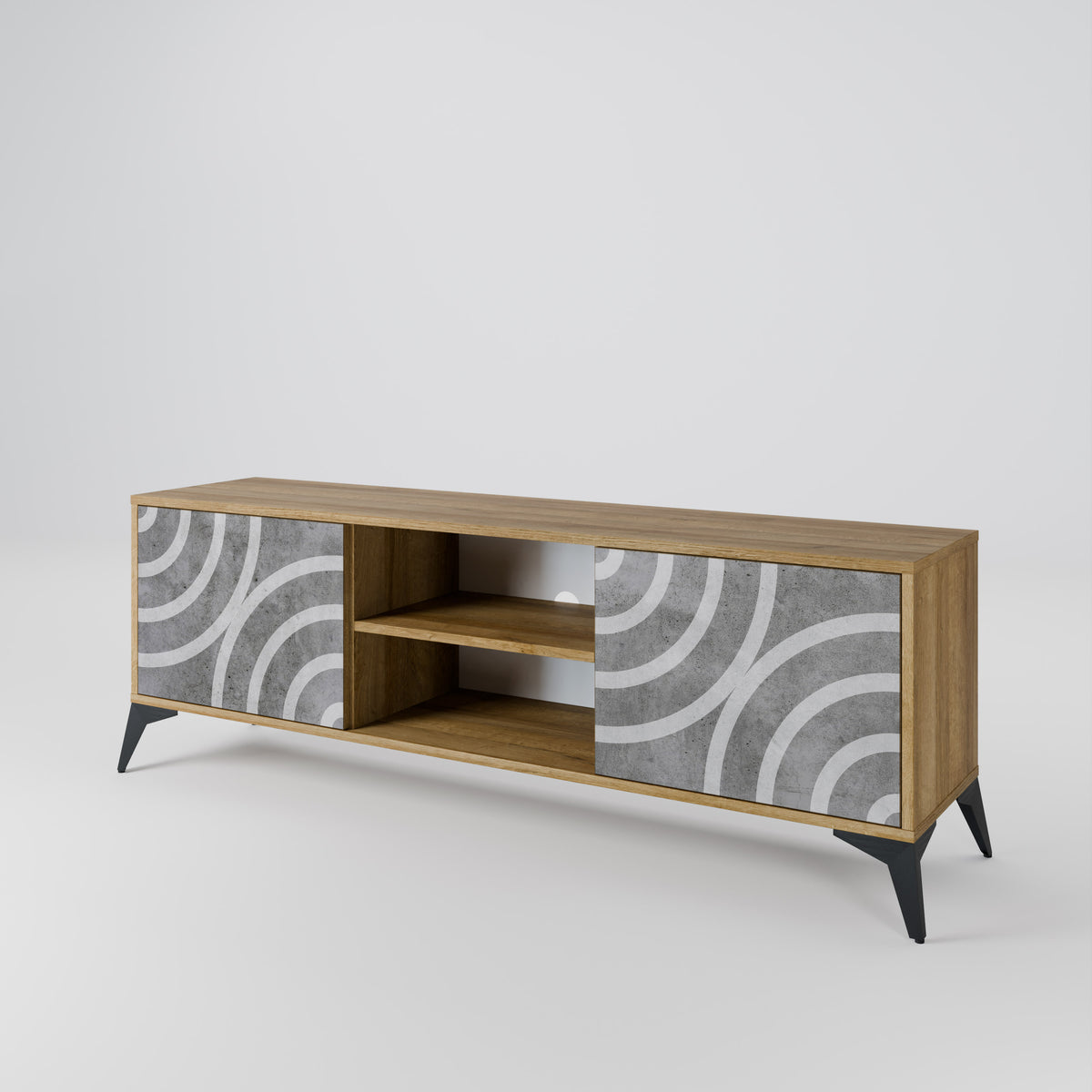 CIRCLE CONCRETE 2-Door TV Cabinet