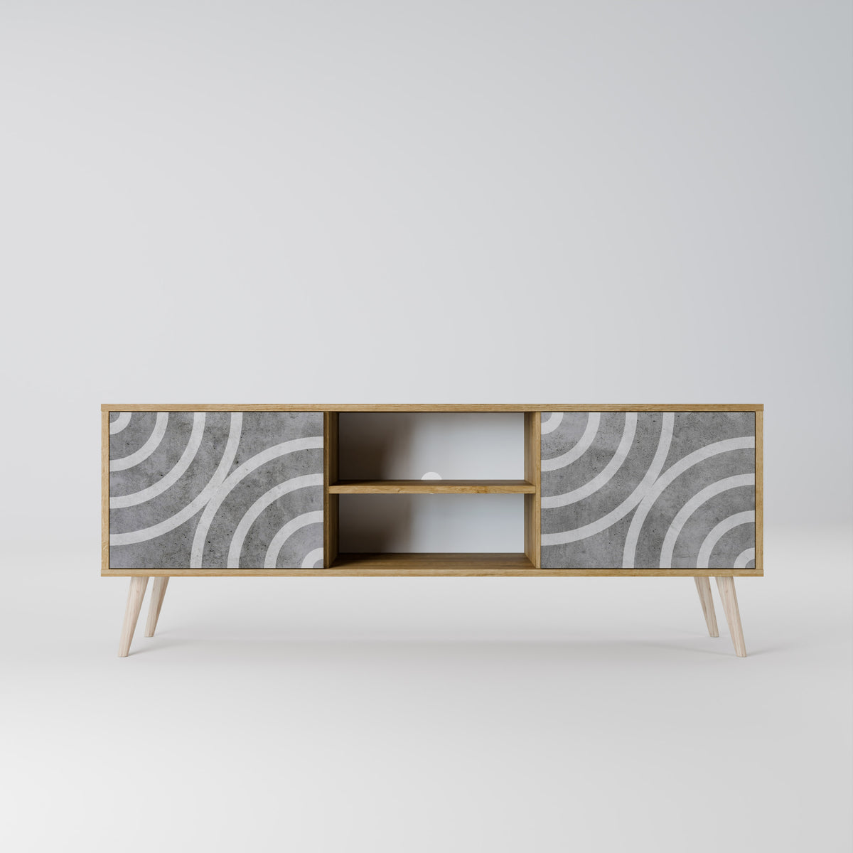 CIRCLE CONCRETE 2-Door TV Cabinet