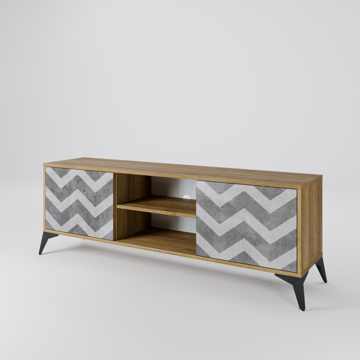 TOUGH ZIG ZAG 2-Door TV Cabinet
