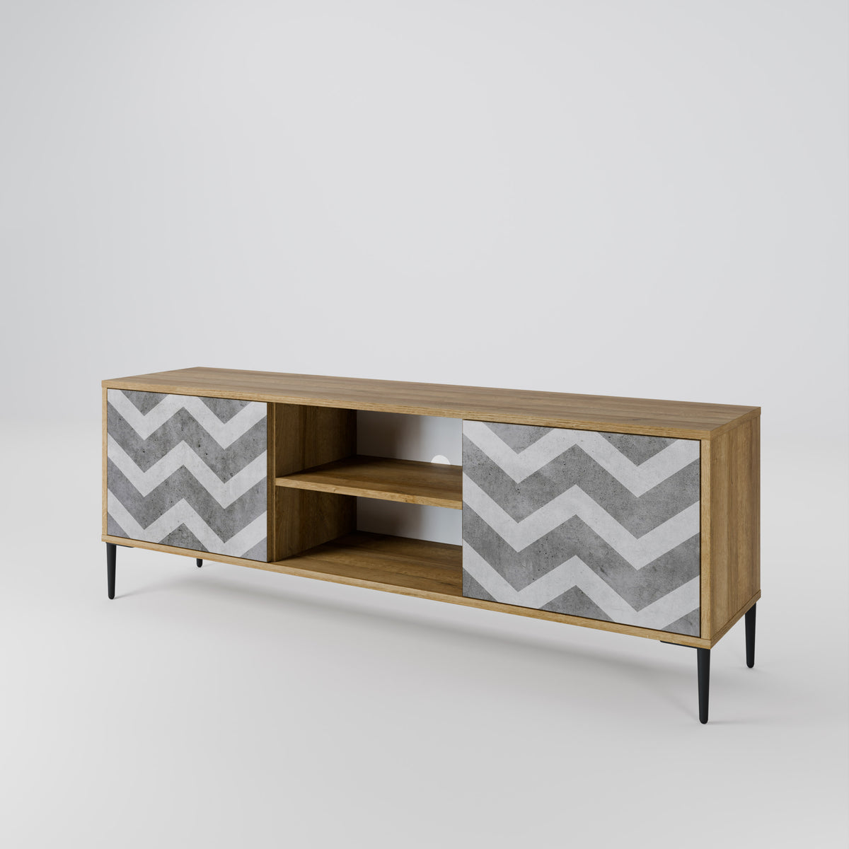 TOUGH ZIG ZAG 2-Door TV Cabinet