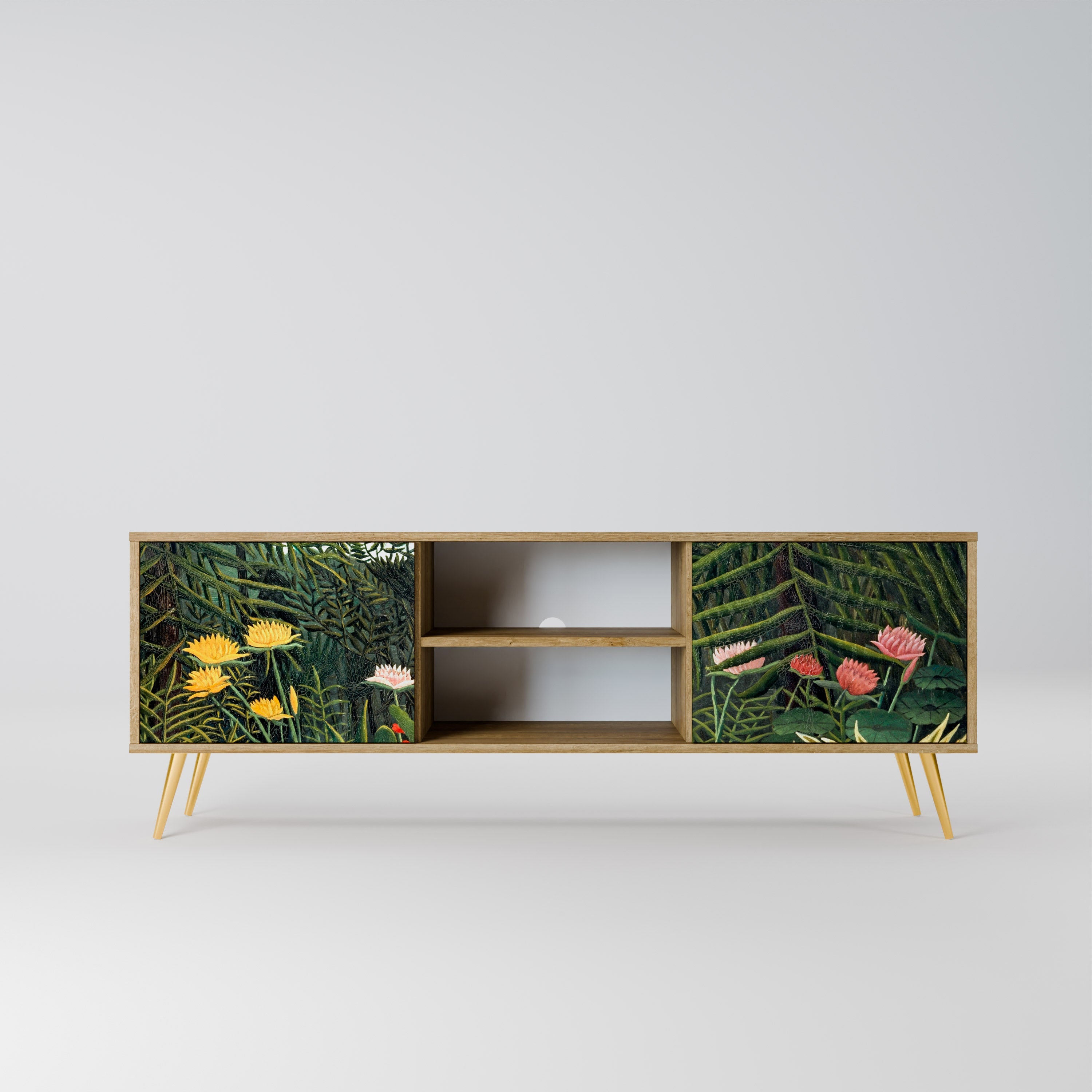 VIRGIN FOREST WITH SUNSET 2-Door TV Stand in Oak Effect