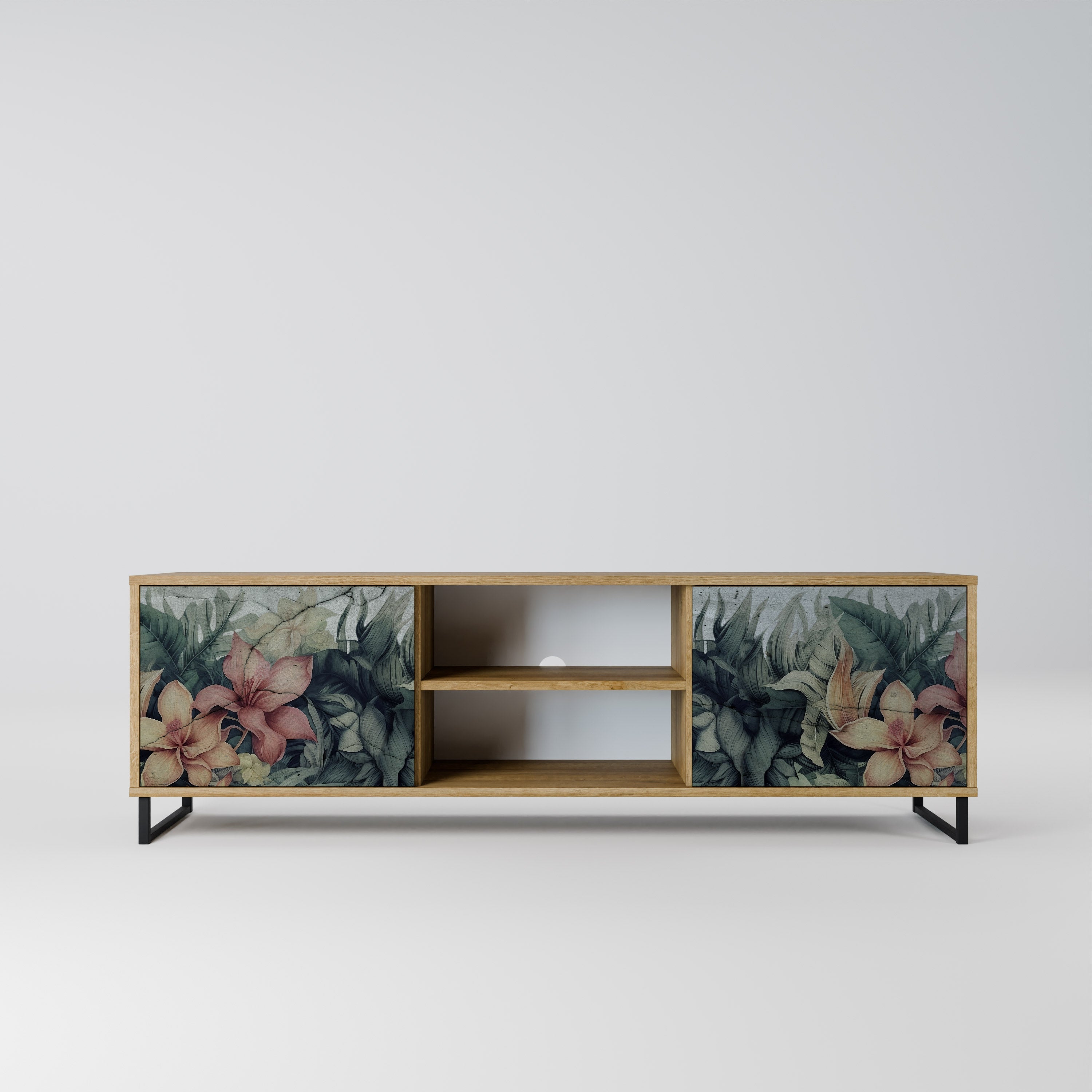 HEAVENLY BLOOM 2-Door TV Stand in Oak Effect