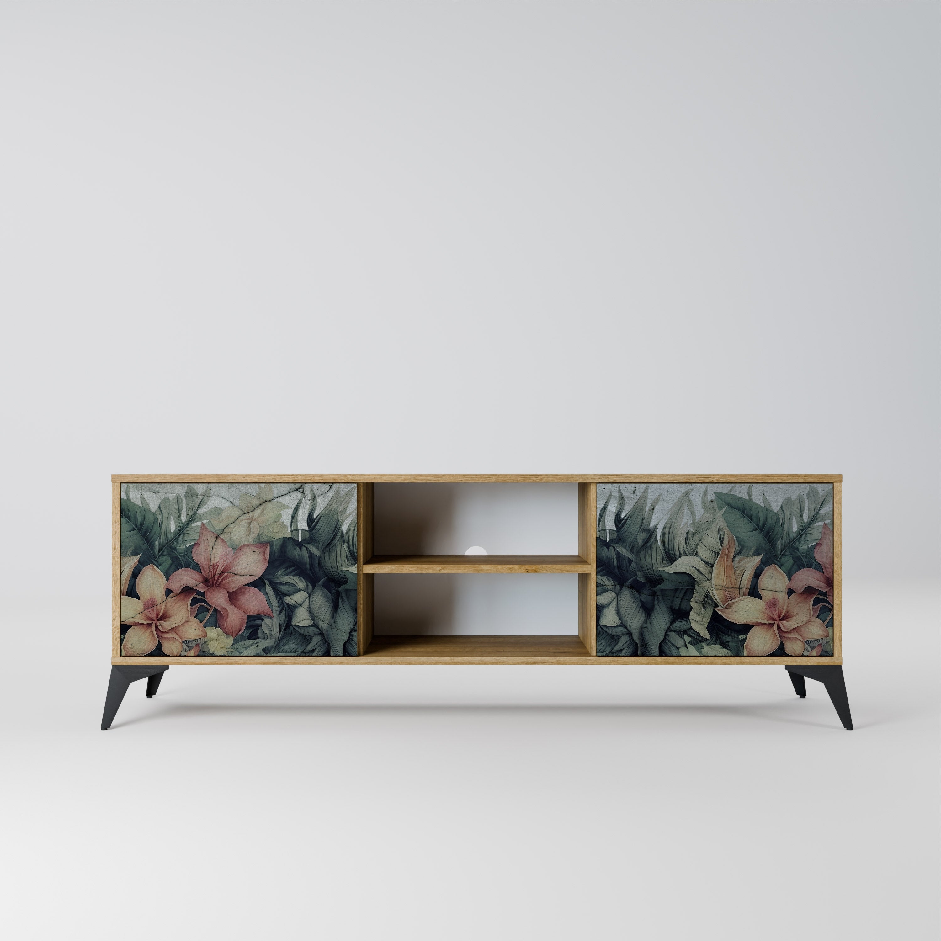 HEAVENLY BLOOM 2-Door TV Stand in Oak Effect