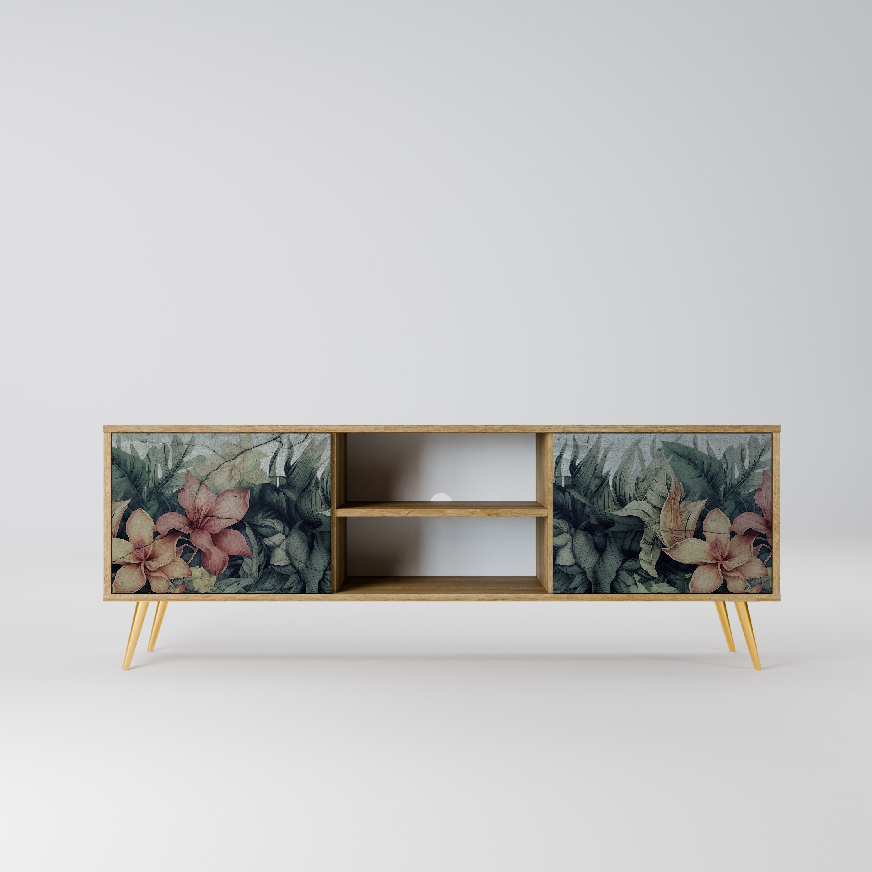 HEAVENLY BLOOM 2-Door TV Stand in Oak Effect