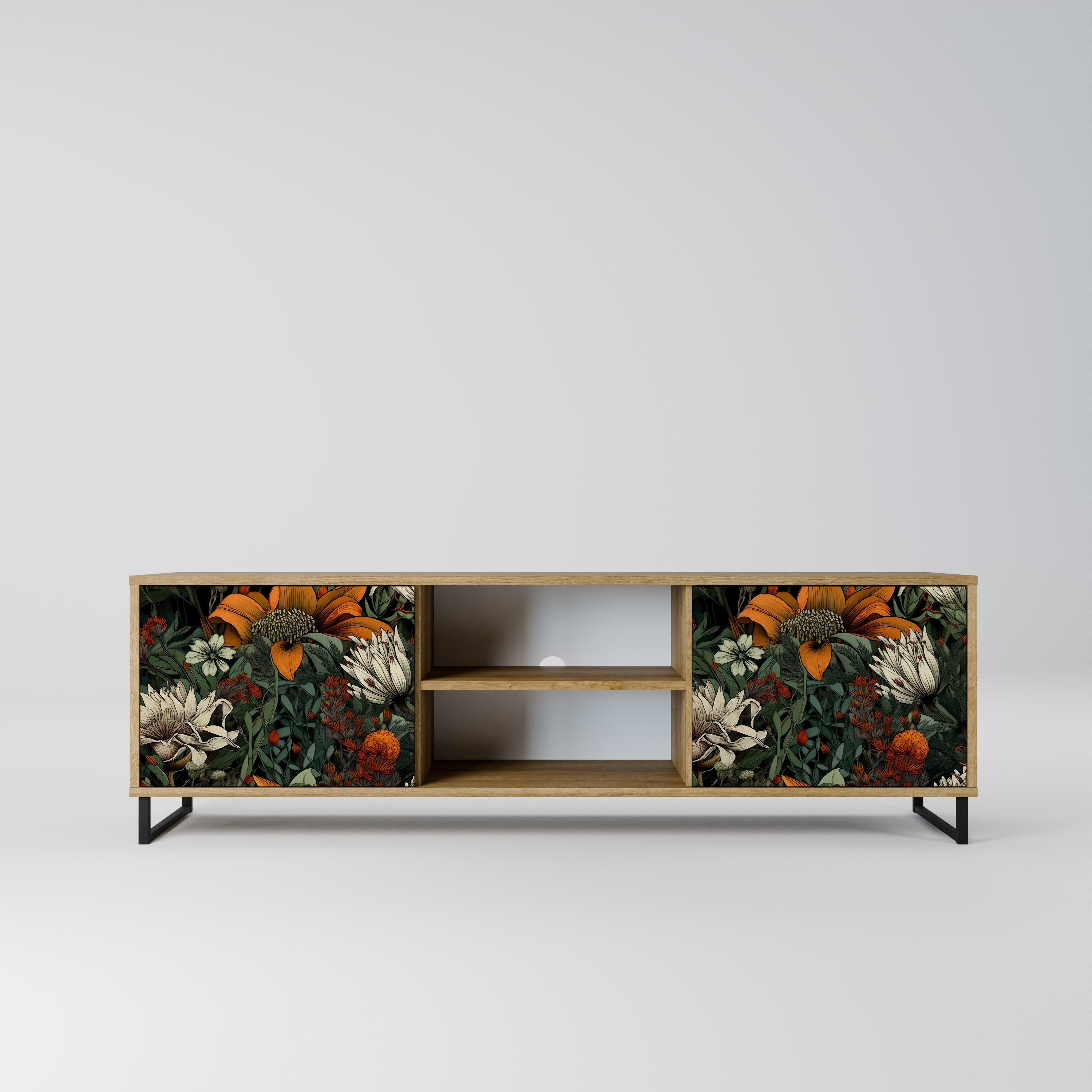 MIDNIGHT SPROUT 2-Door TV Stand in Oak Effect