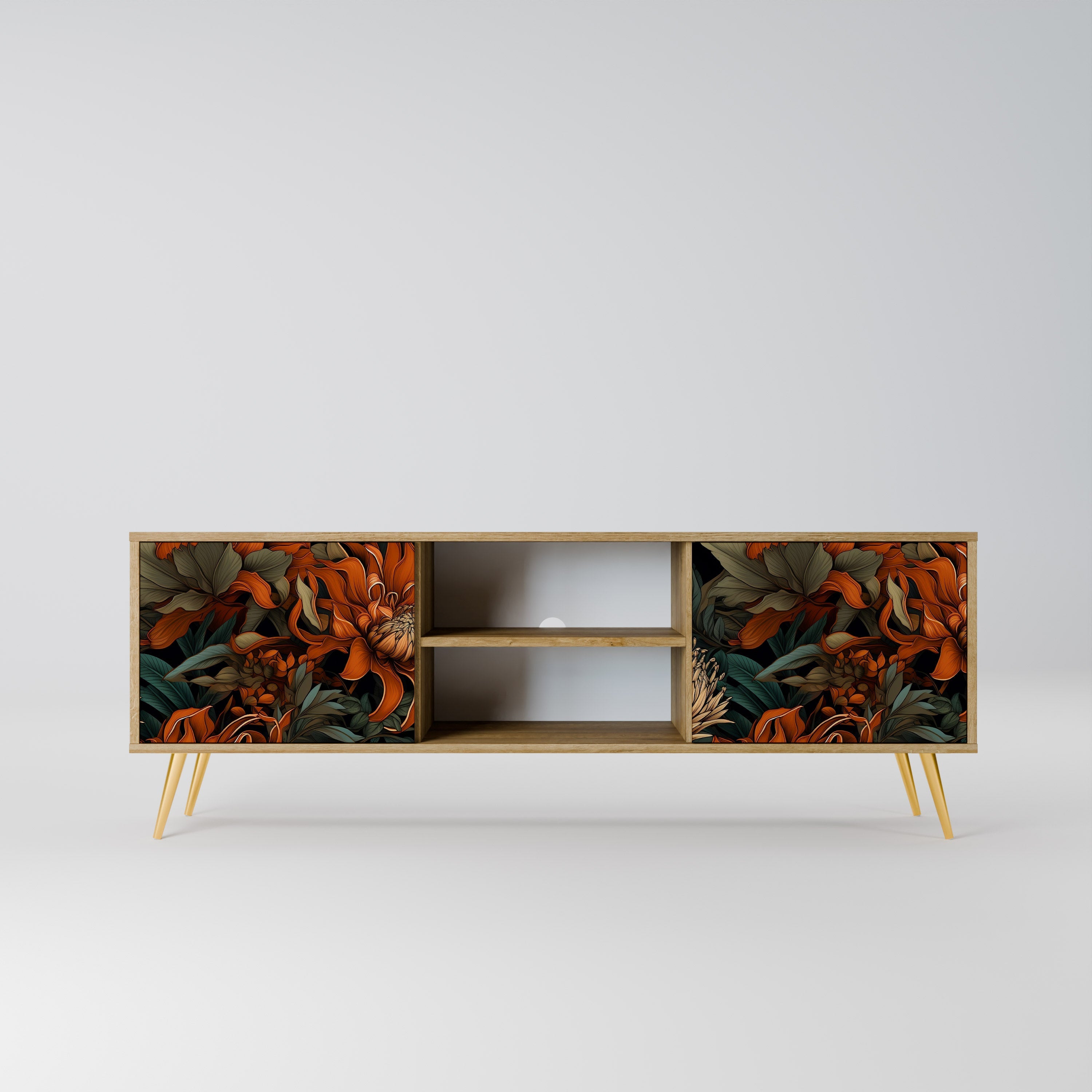 DAWN BLOOM 2-Door TV Stand in Oak Effect