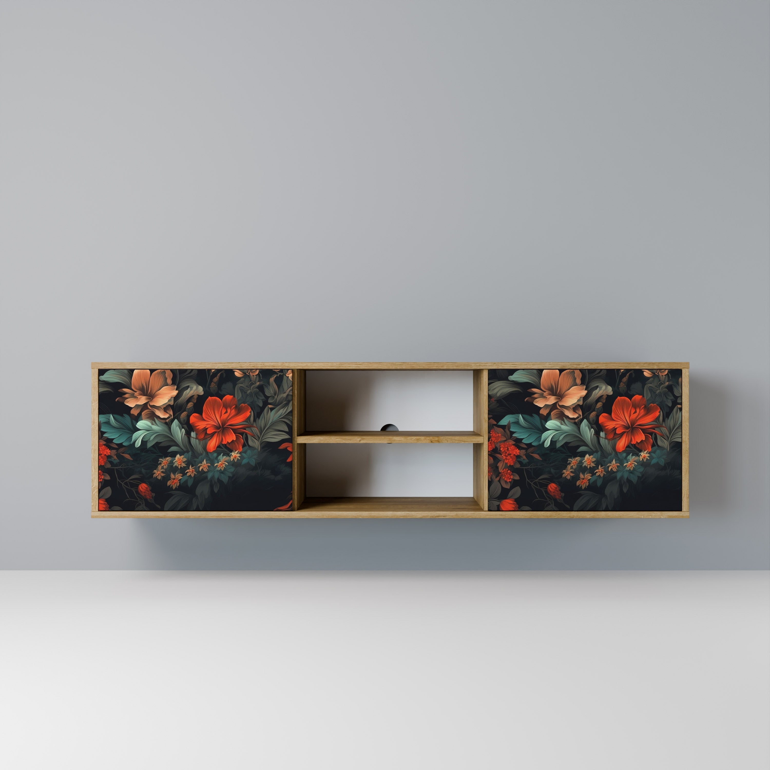IMAGINARY BLOSSOM 2-Door TV Stand in Oak Effect