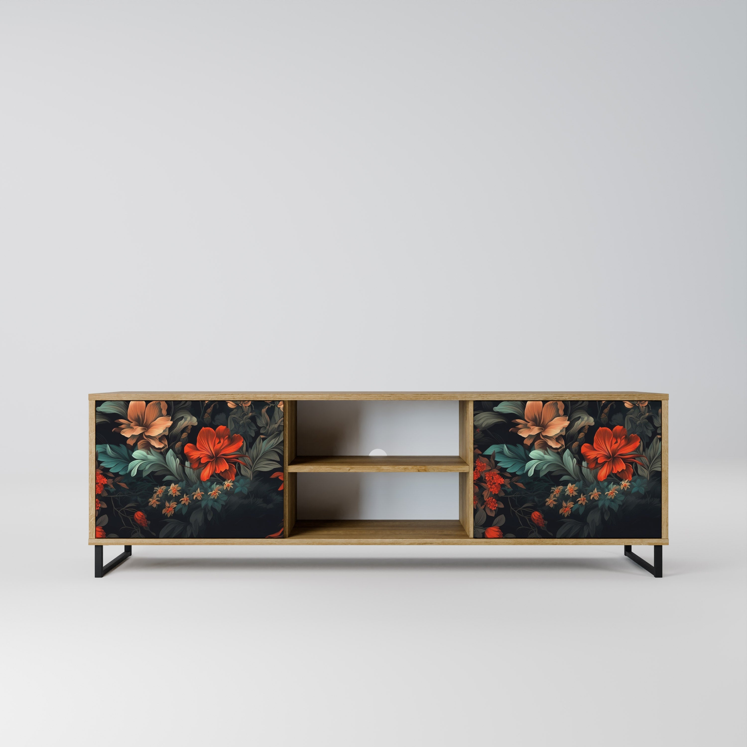 IMAGINARY BLOSSOM 2-Door TV Stand in Oak Effect