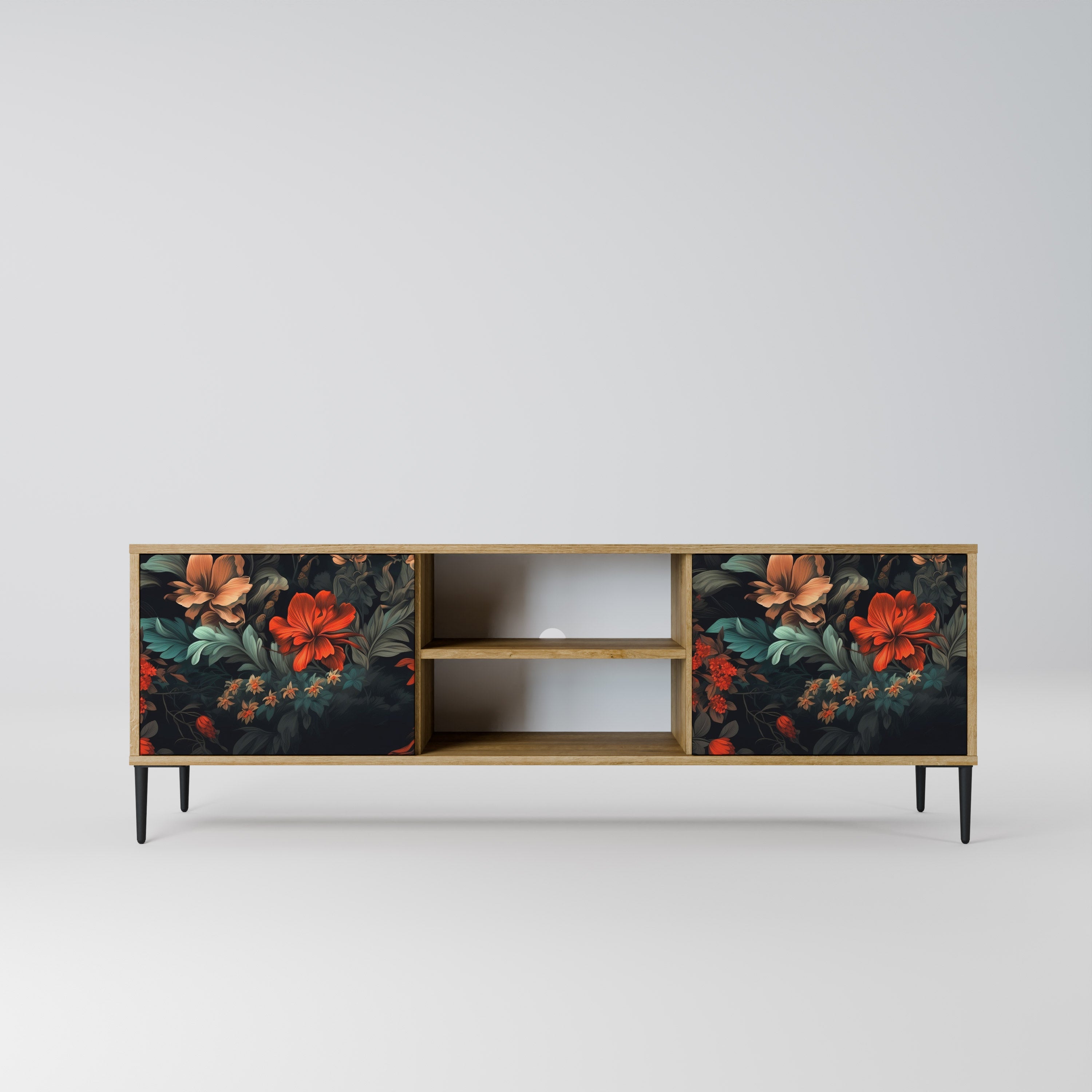IMAGINARY BLOSSOM 2-Door TV Stand in Oak Effect