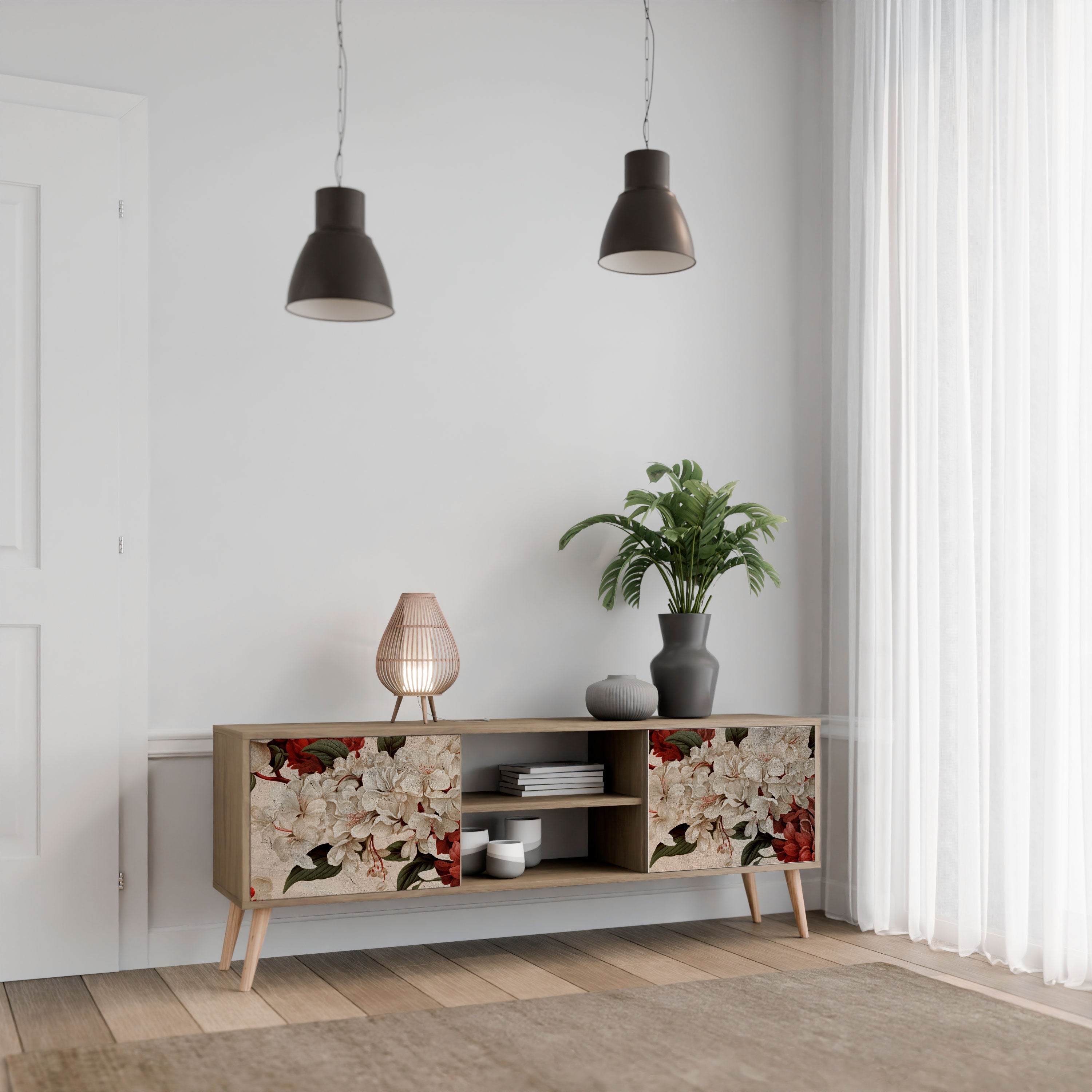 Meuble TV 2 portes EPHEMERAL DAYS effet chêne