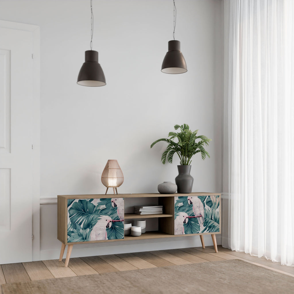 Meuble TV 2 portes POPINJAY LOOK effet chêne