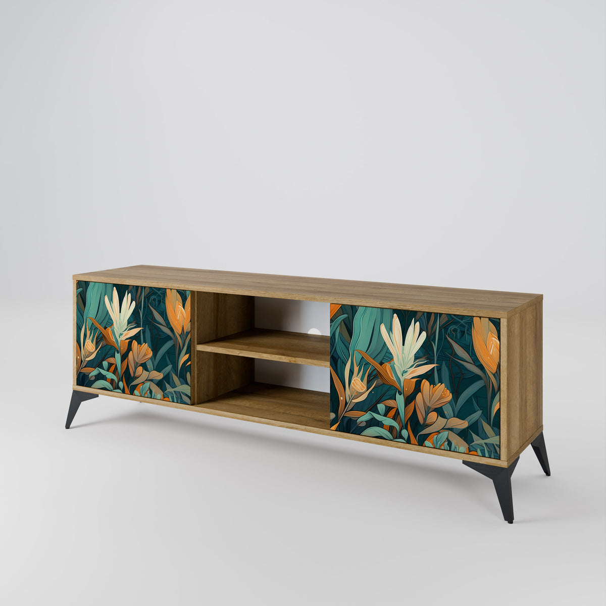 FLORAL SERENITY 2-Door TV Cabinet