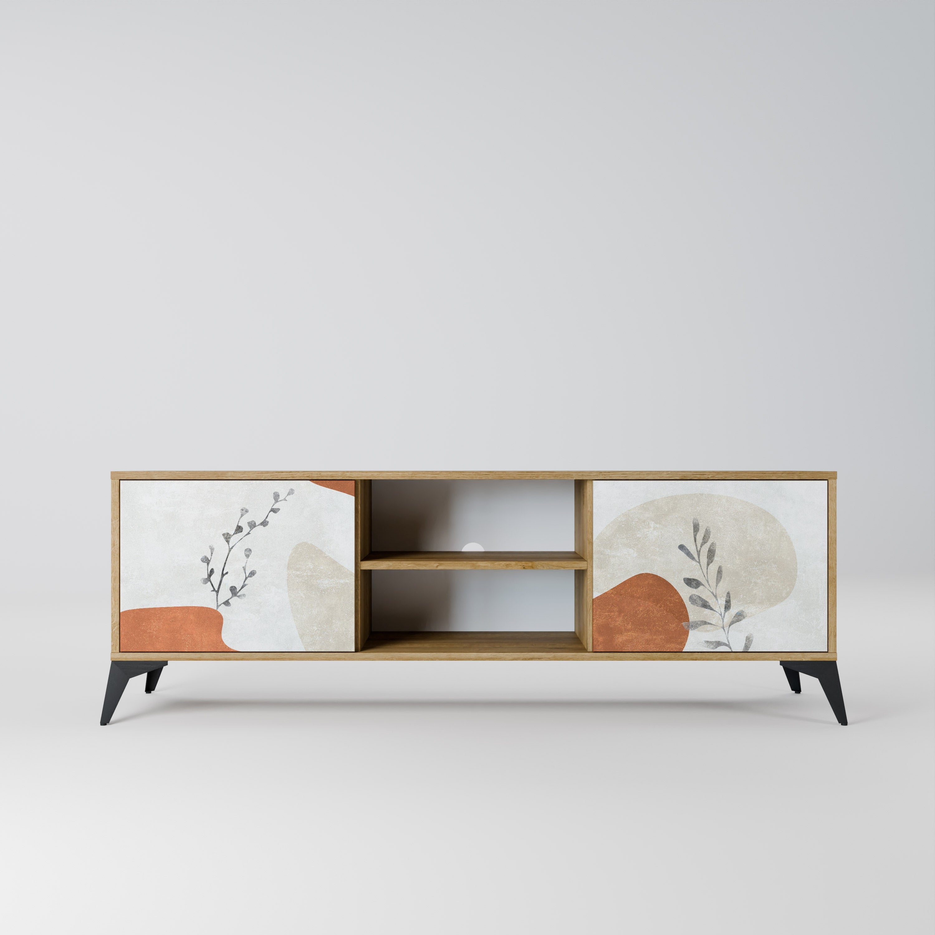 TRANQUIL TWIG 2-Door TV Stand in Oak Effect