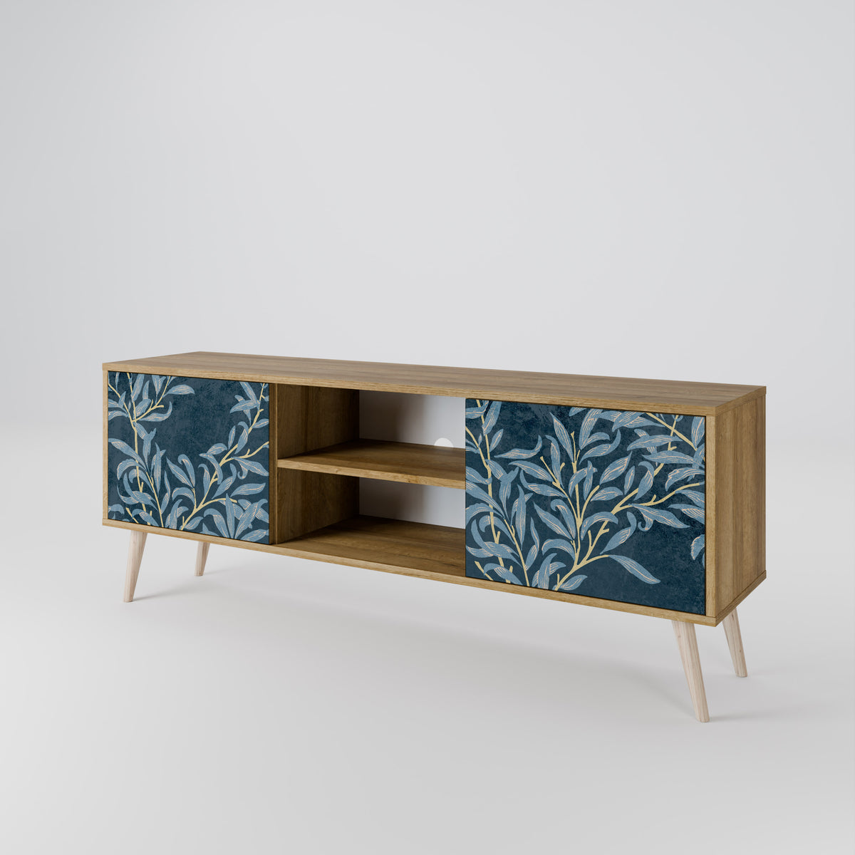 BLUE LEAVES 2-Door TV Cabinet