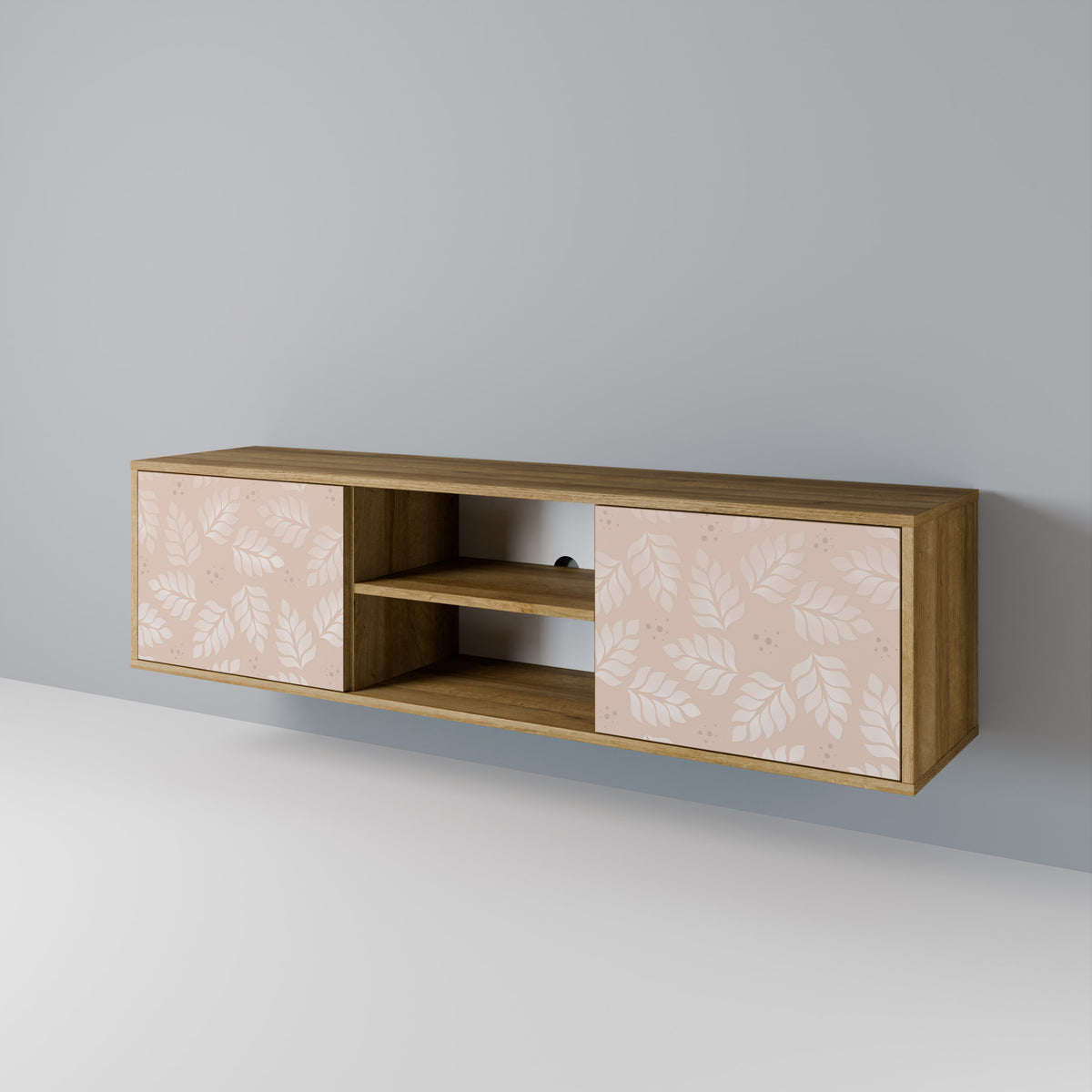 LEAVES ON BEIGE 2-Door TV Cabinet