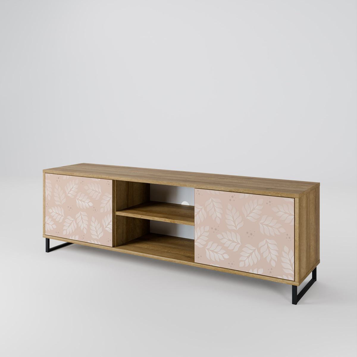 LEAVES ON BEIGE 2-Door TV Cabinet
