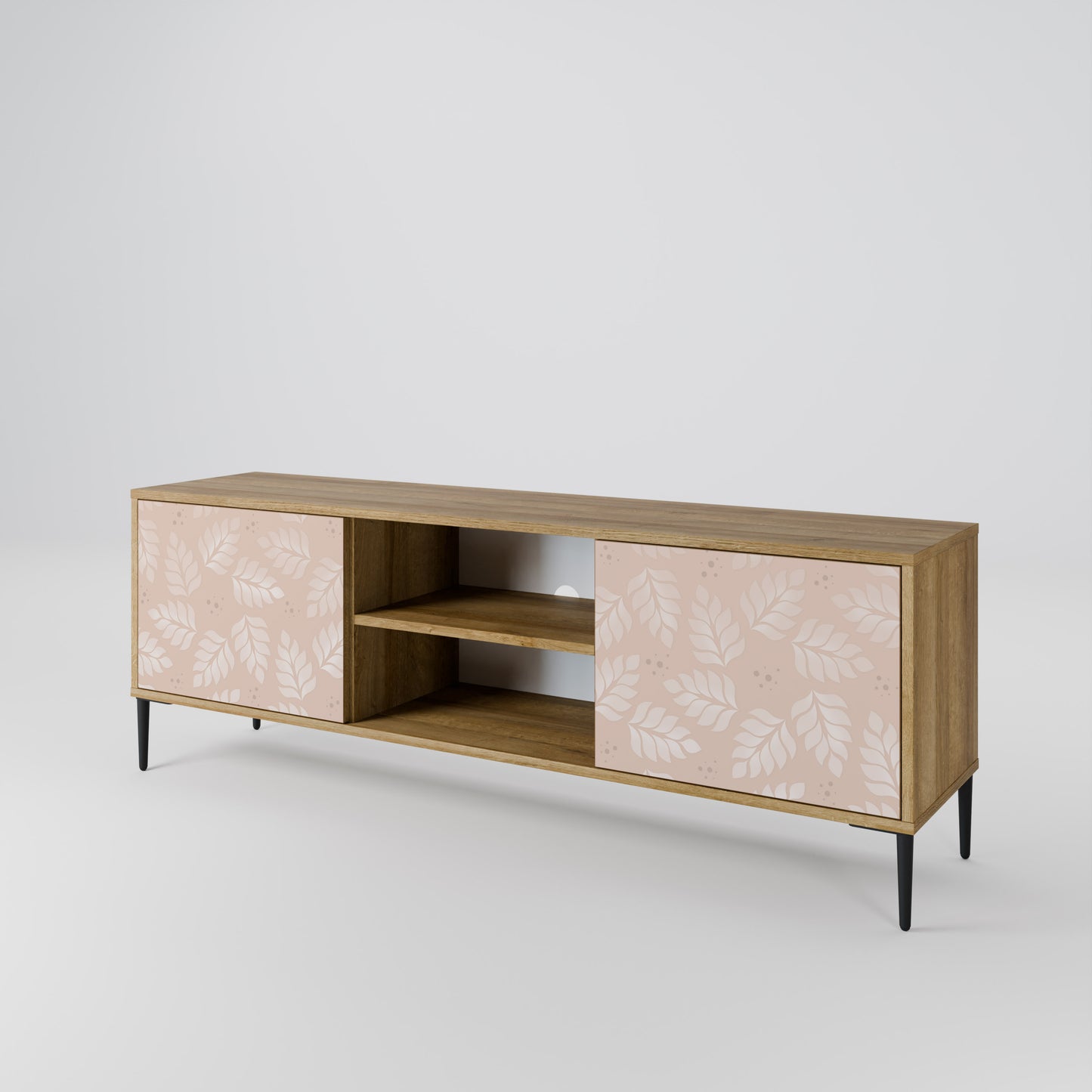 LEAVES ON BEIGE 2-Door TV Cabinet