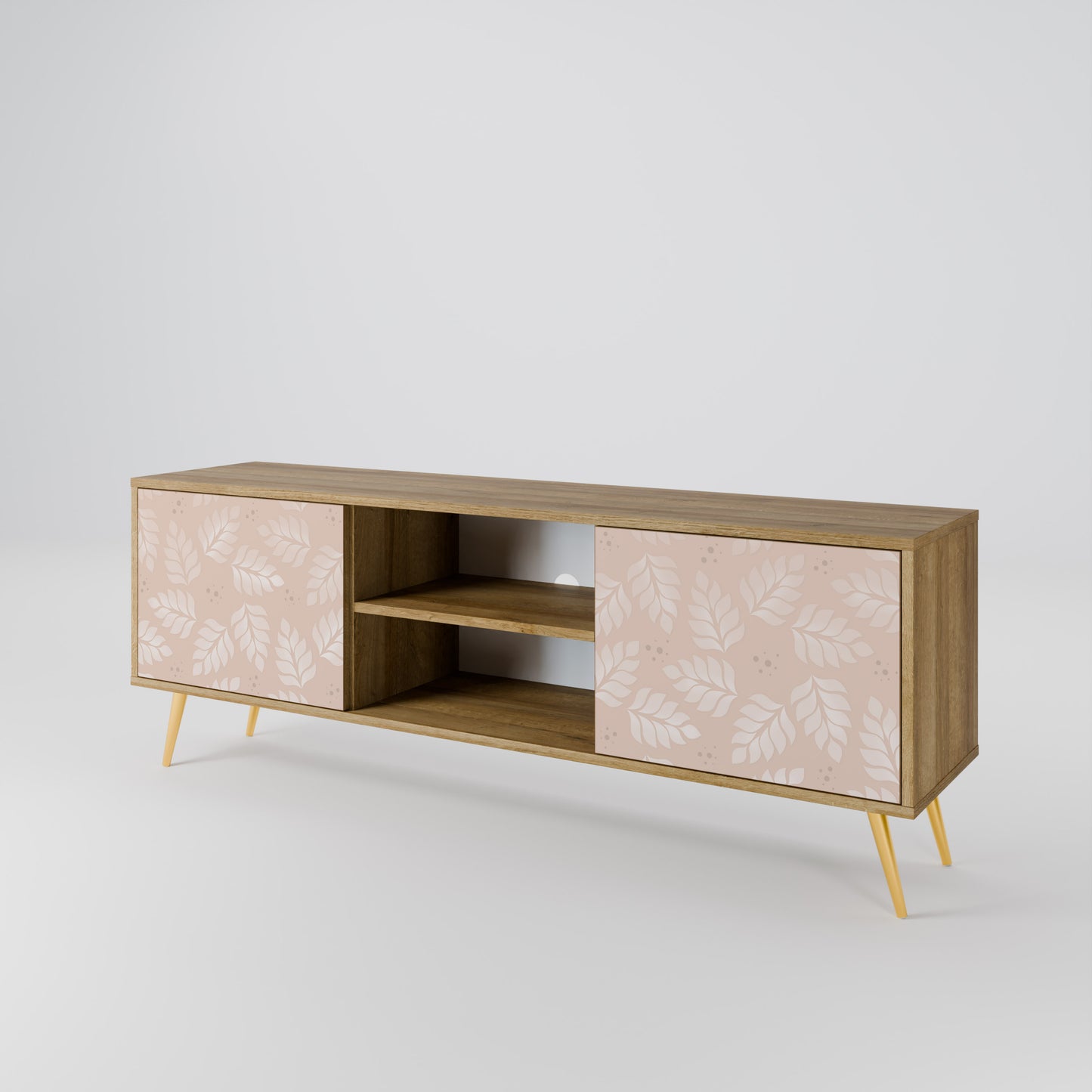 LEAVES ON BEIGE 2-Door TV Cabinet