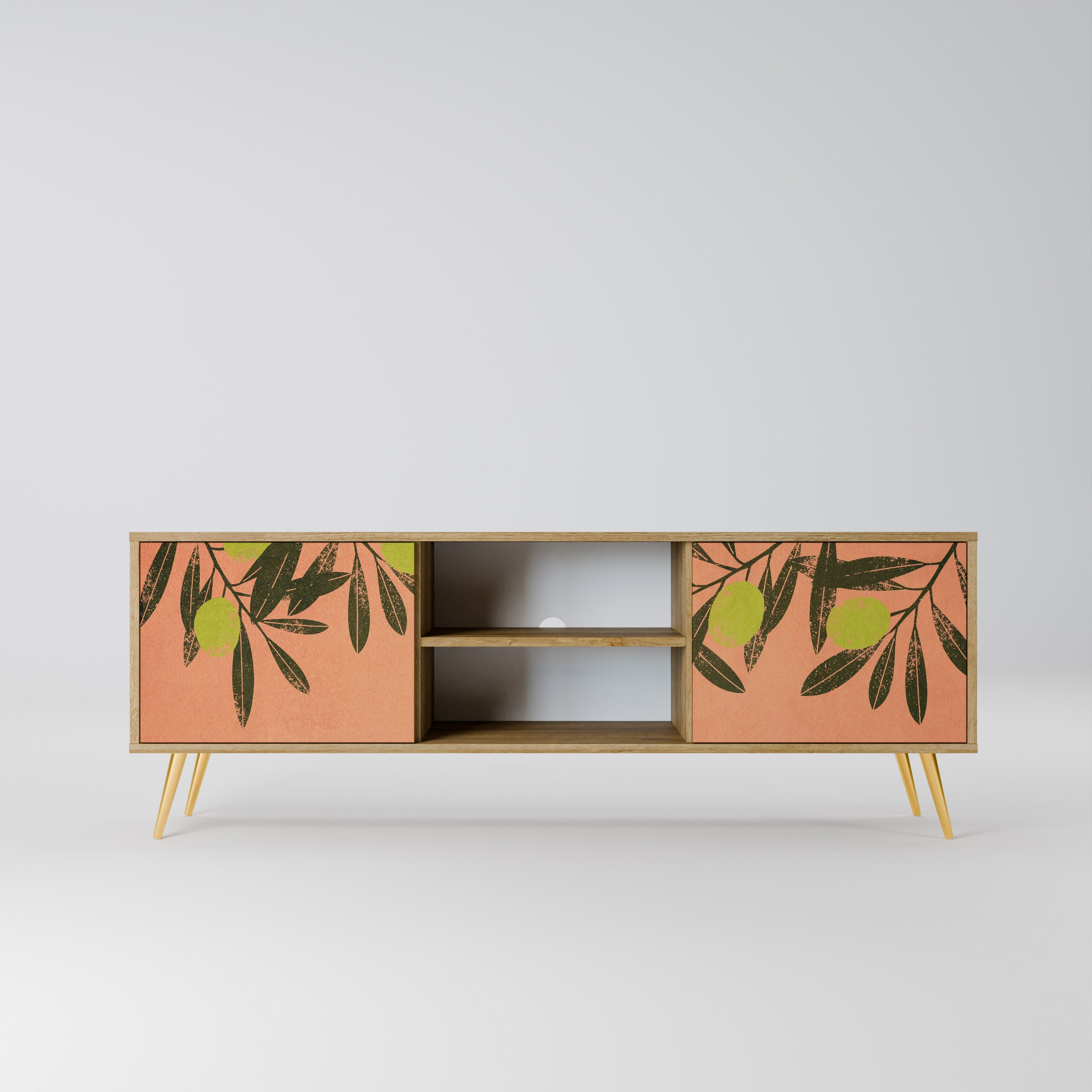 Meuble TV 2 portes JUICY OLIVES effet chêne