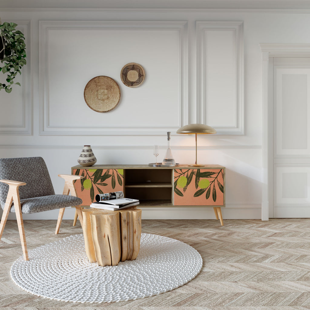 Meuble TV 2 portes JUICY OLIVES effet chêne