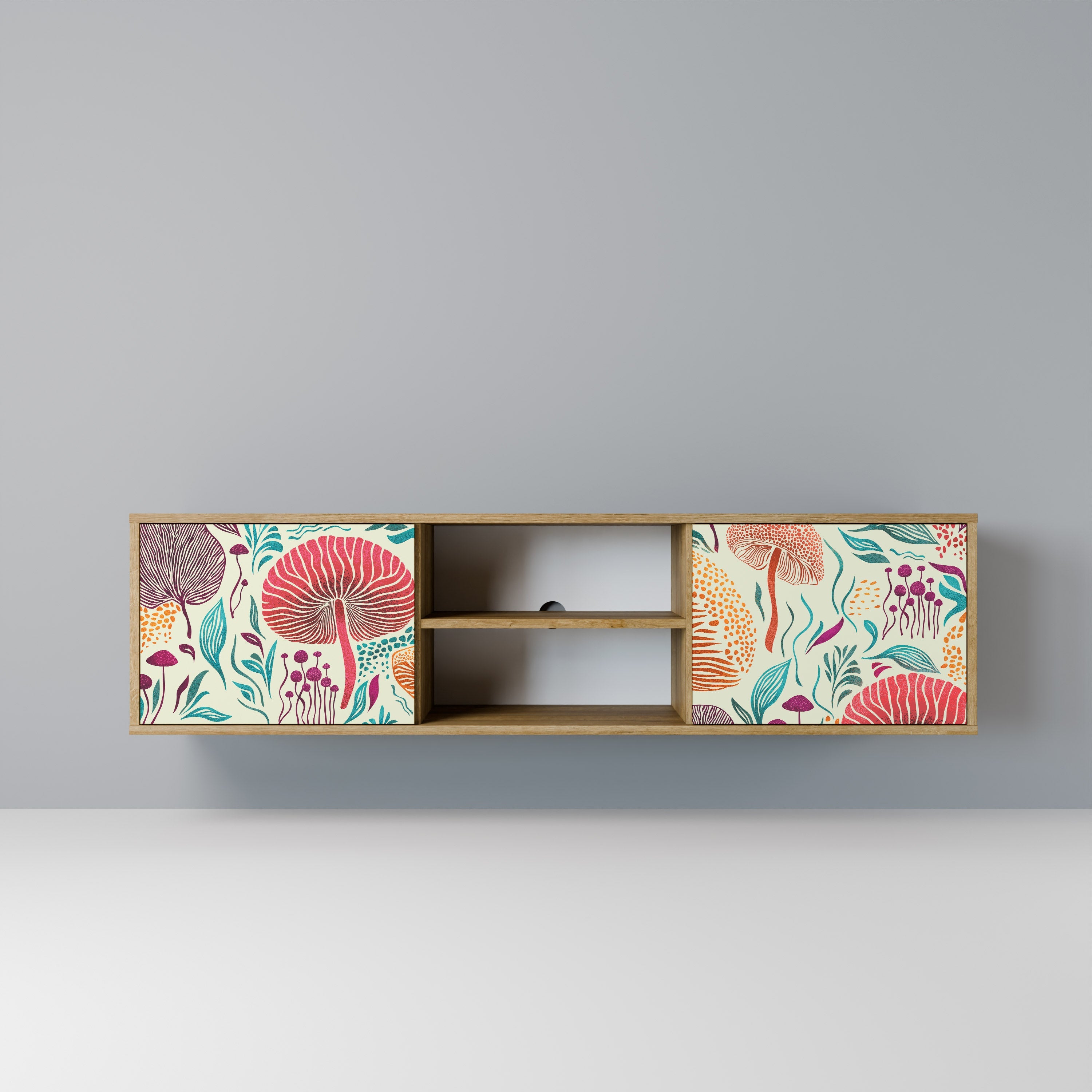 FUNGUS FANTASY 2-Door TV Stand in Oak Effect