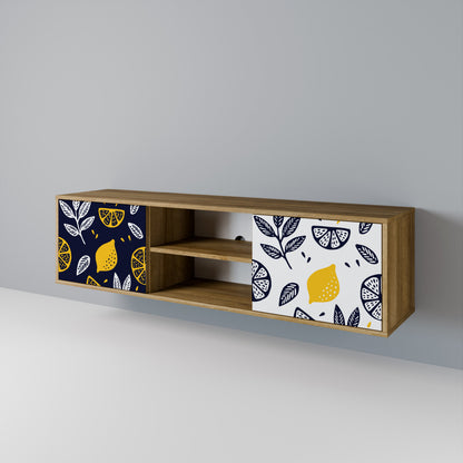 CITRUS BLACK AND WHITE 2-Door TV Cabinet