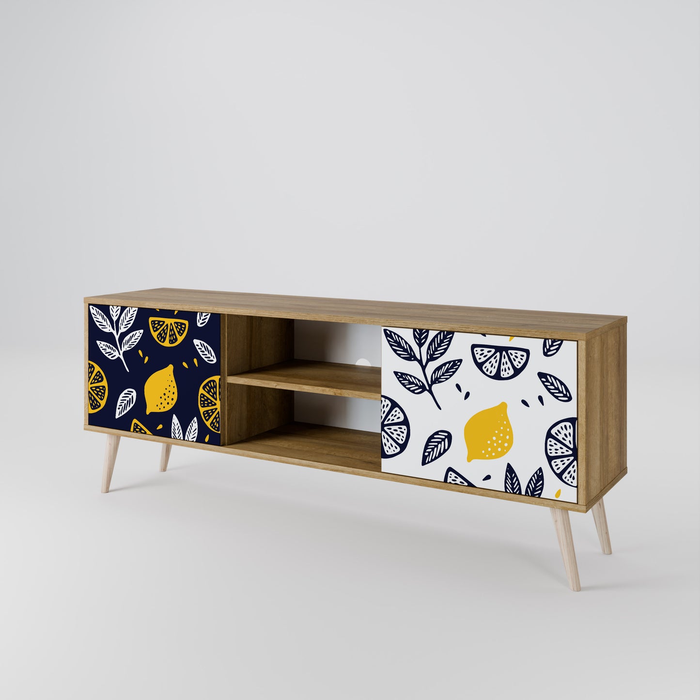 CITRUS BLACK AND WHITE 2-Door TV Cabinet