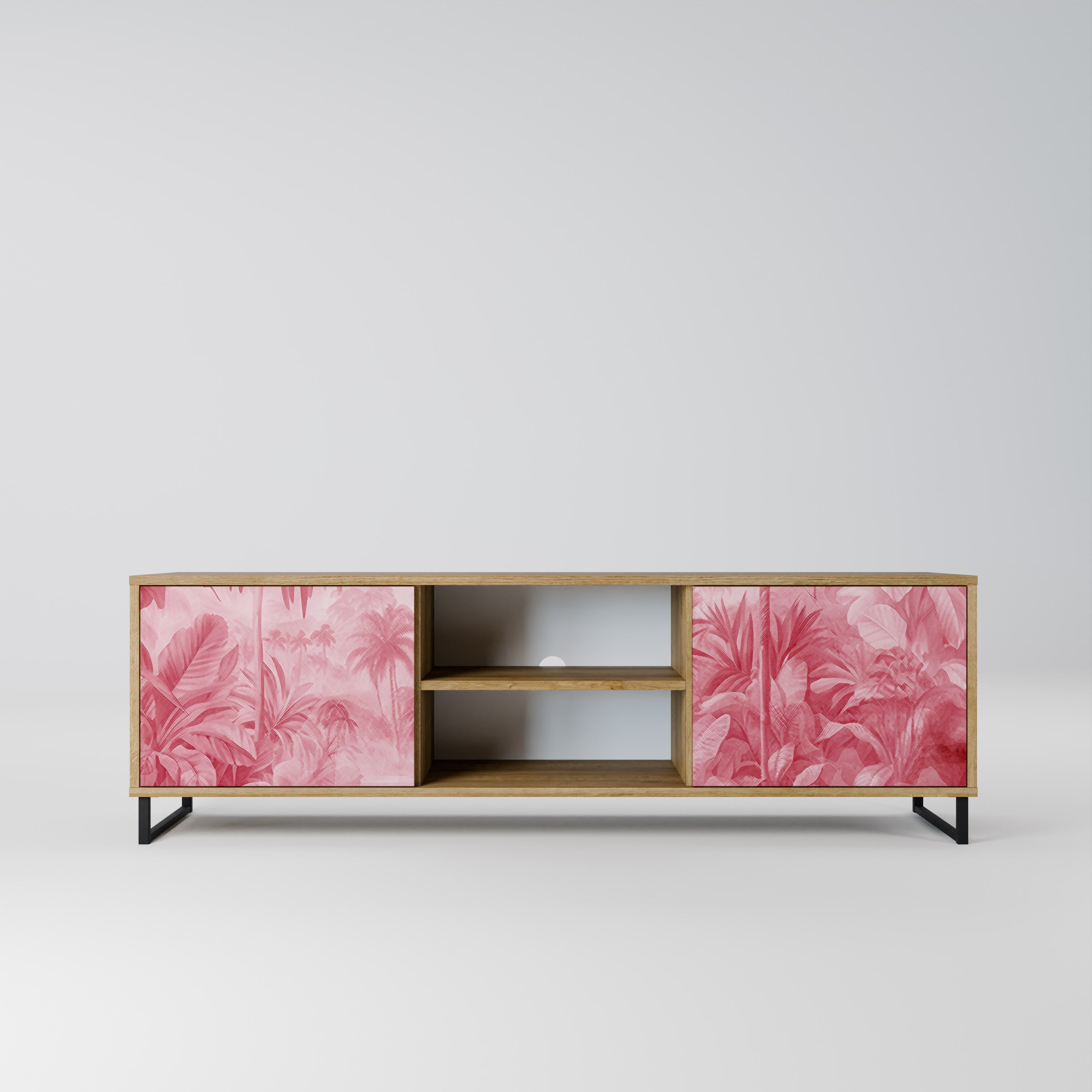 Meuble TV 2 portes SWEET TROPICS effet chêne