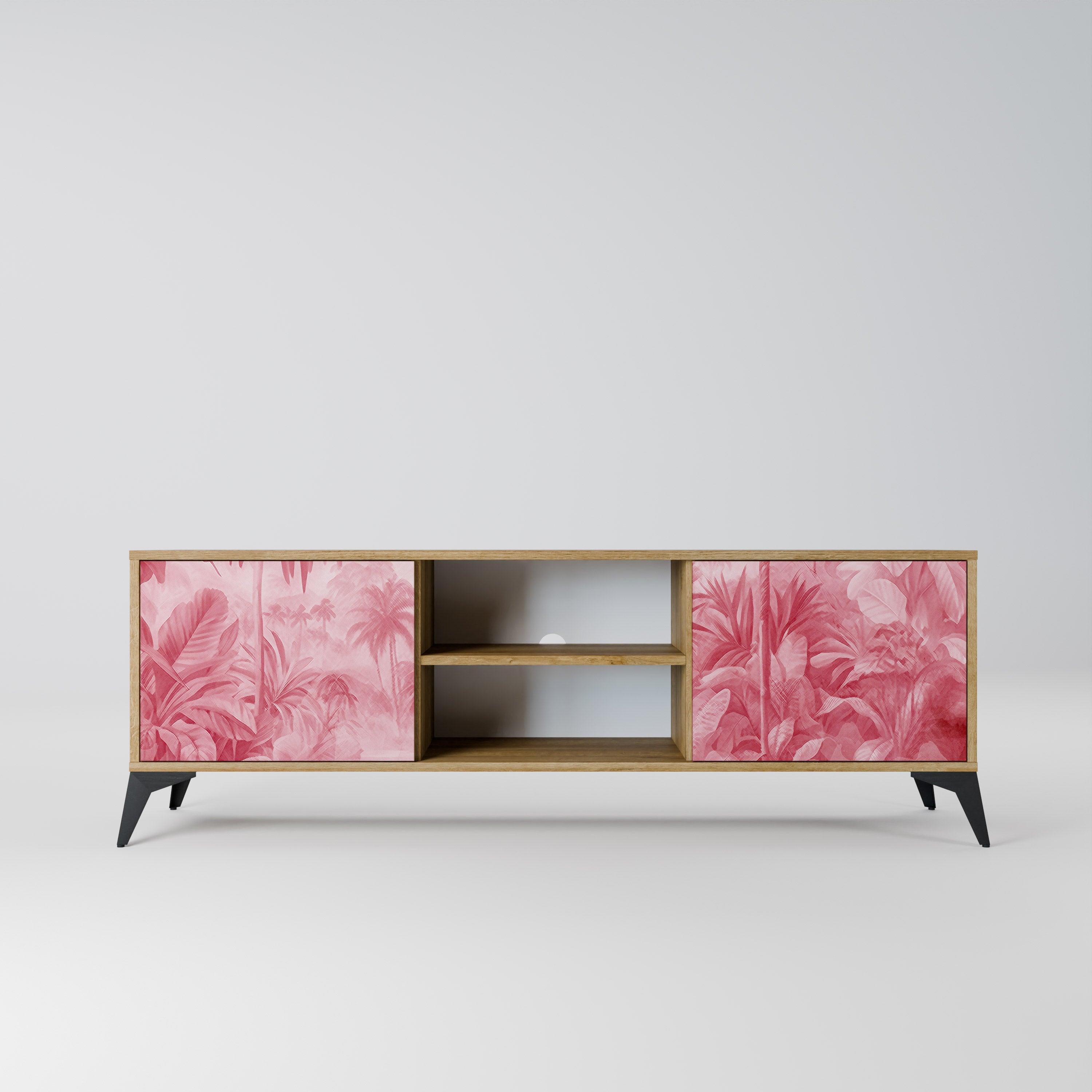 Meuble TV 2 portes SWEET TROPICS effet chêne