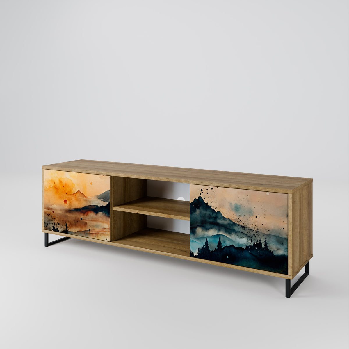 OMINOUS MOUNTAINS 2-Door TV Cabinet