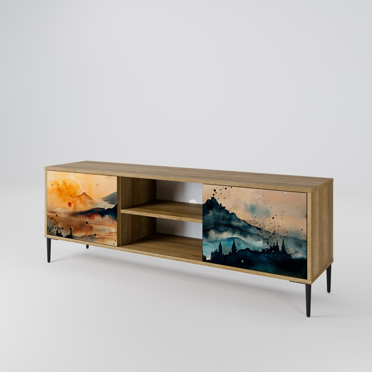 OMINOUS MOUNTAINS 2-Door TV Cabinet