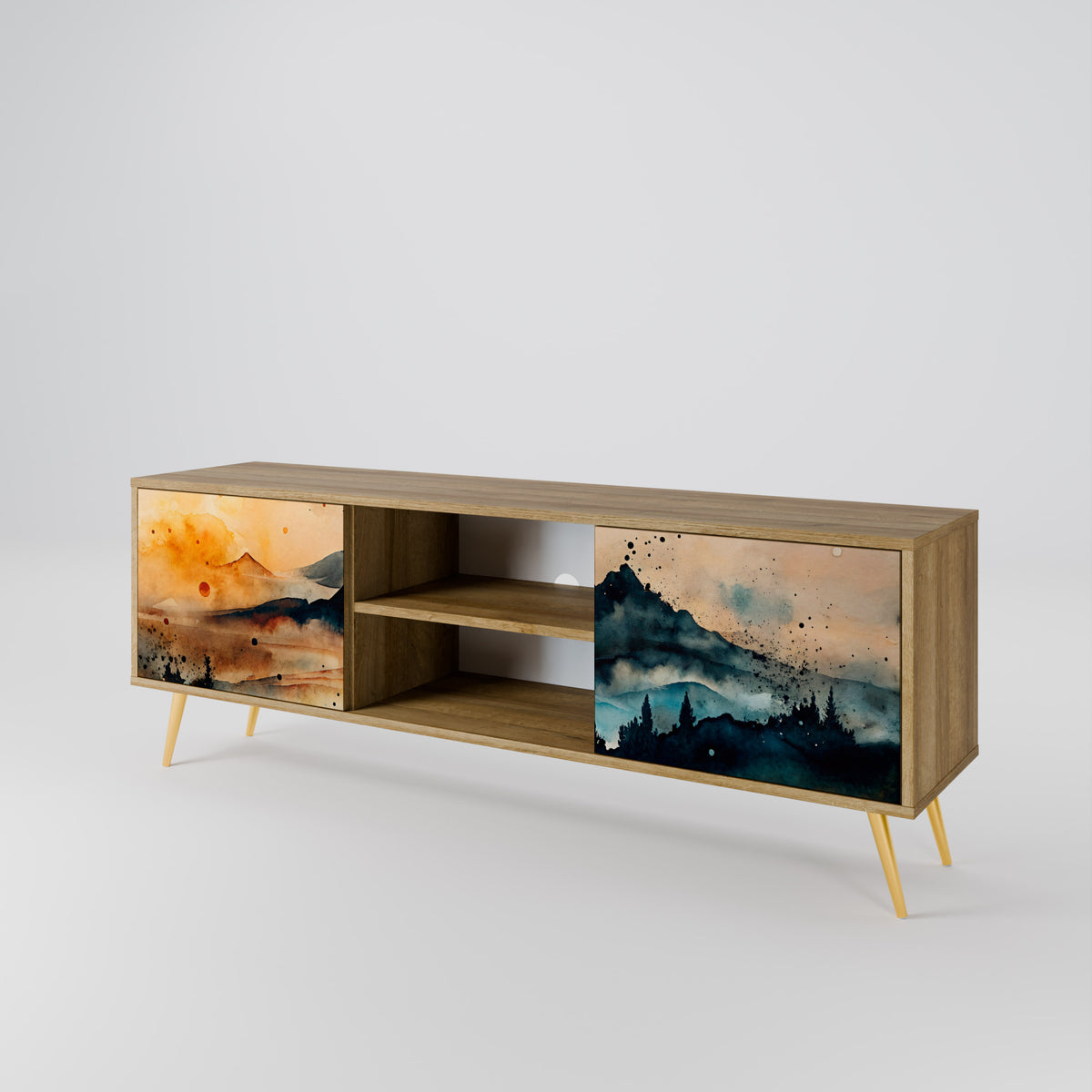 OMINOUS MOUNTAINS 2-Door TV Cabinet