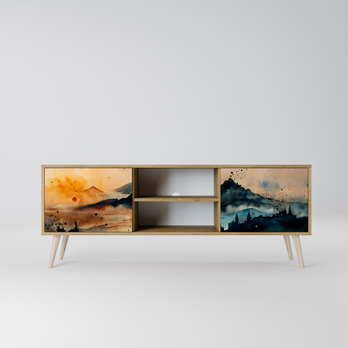 OMINOUS MOUNTAINS 2-Door TV Cabinet