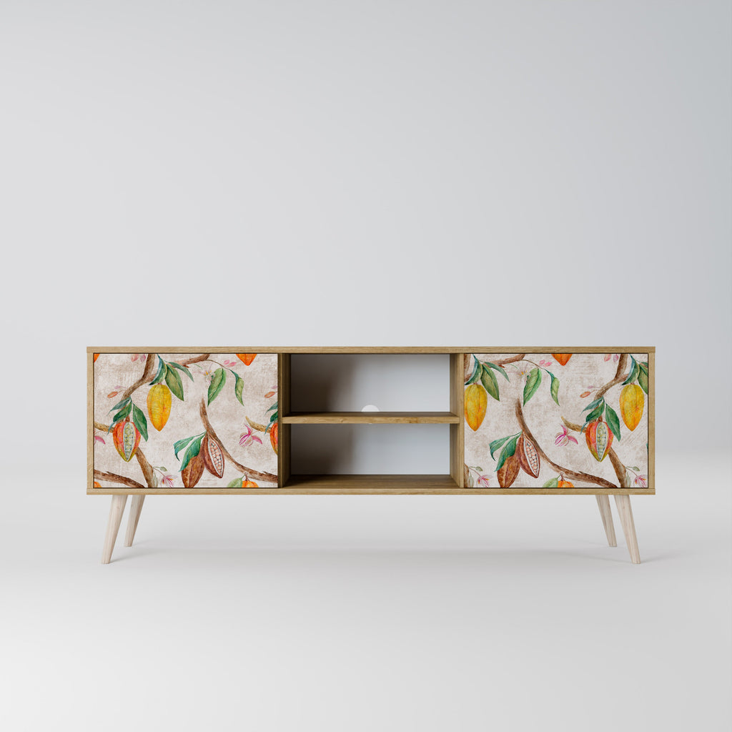 Meuble TV 2 portes COCOA FRUITS effet chêne