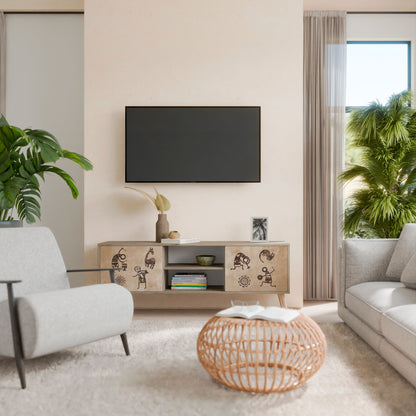 AFRICAN STYLE 2-Door TV Cabinet