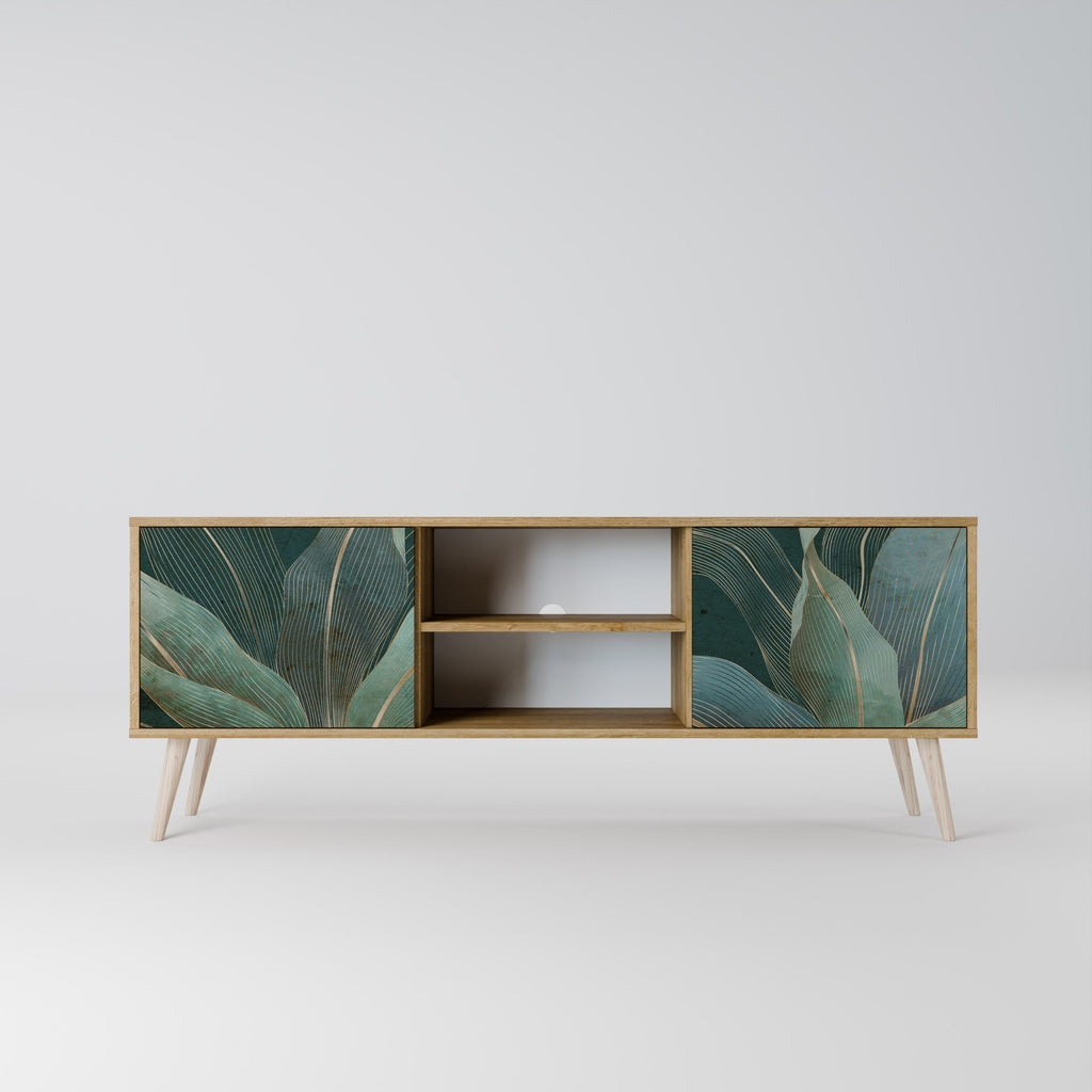 Meuble TV 2 portes ROYAL GREEN effet chêne