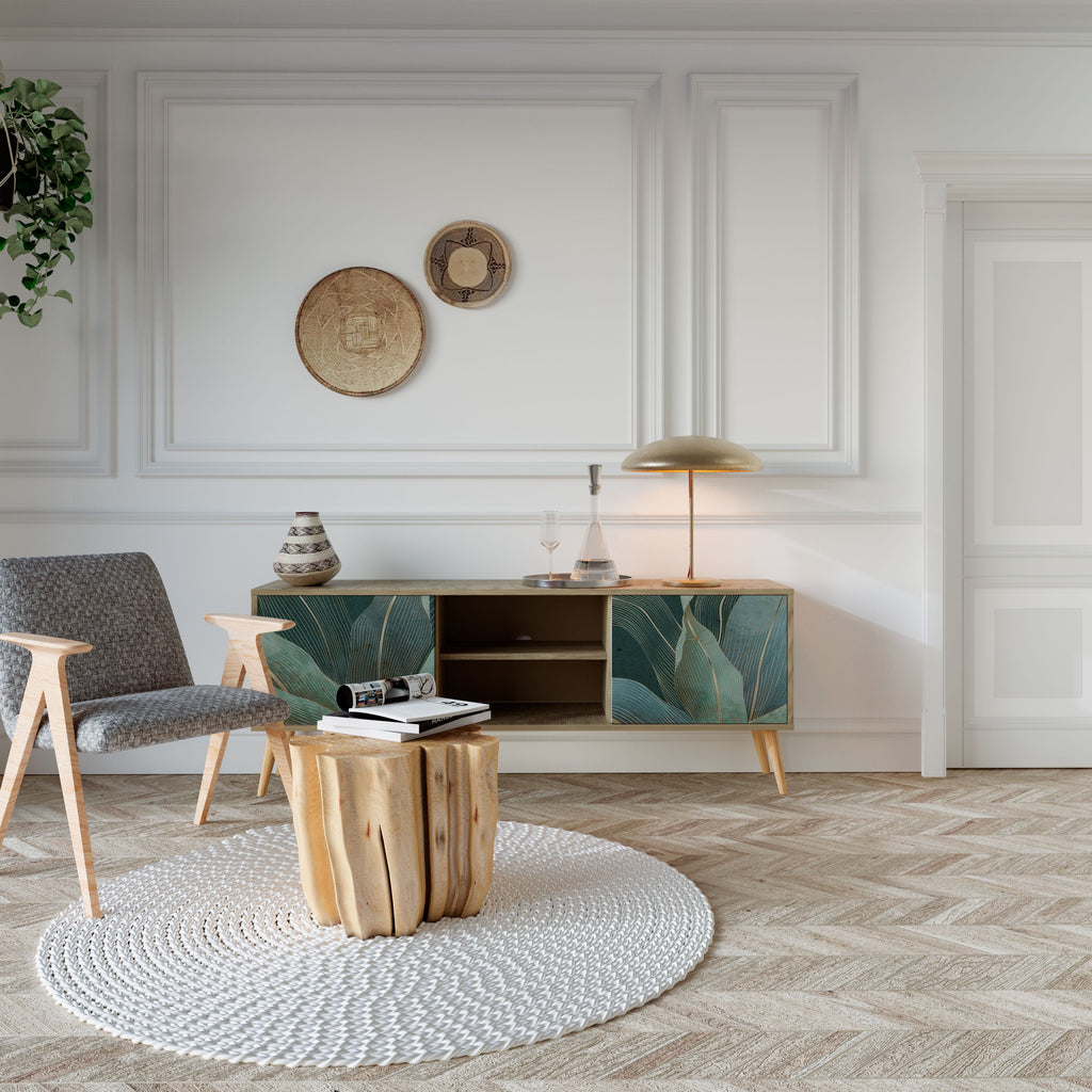 Meuble TV 2 portes ROYAL GREEN effet chêne