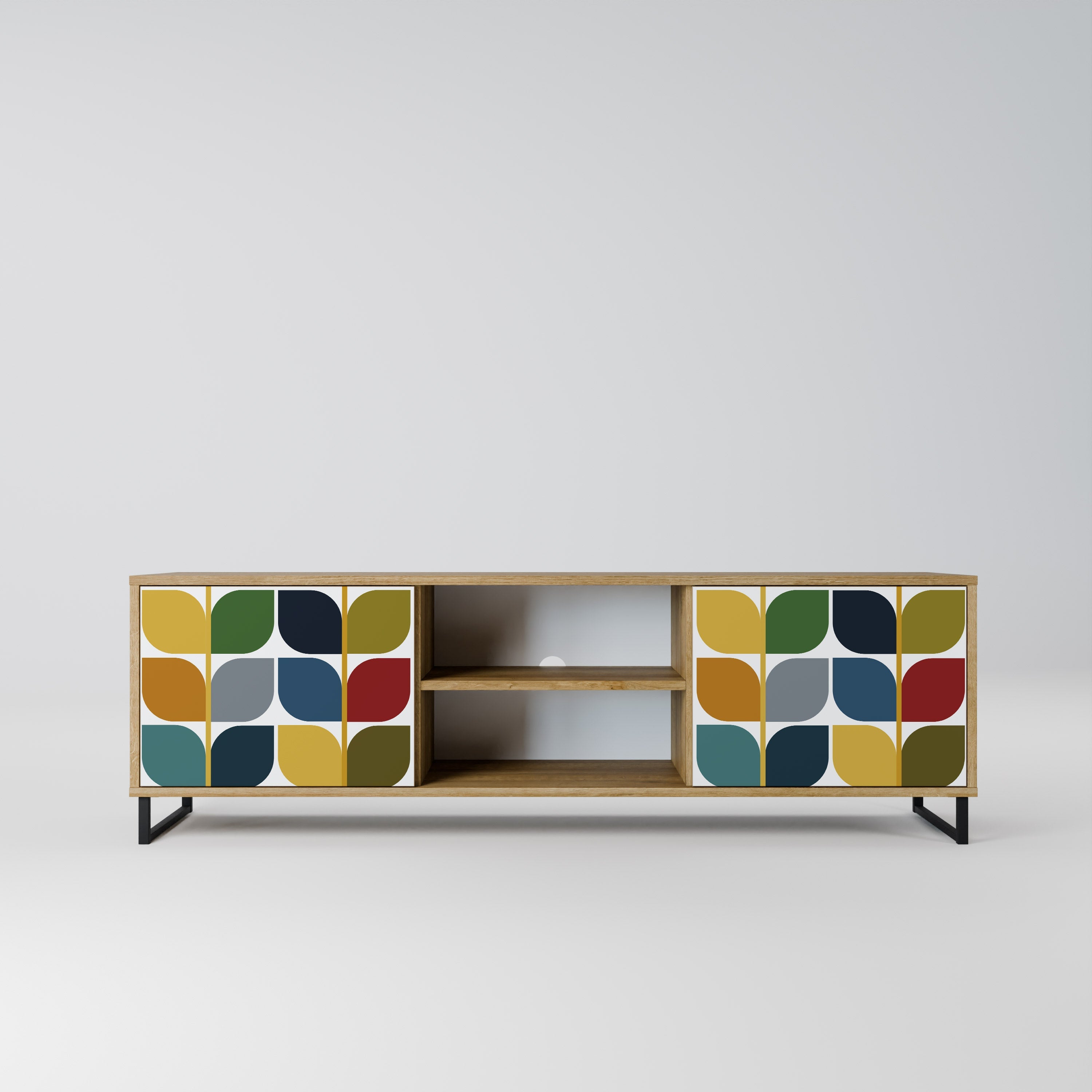 Meuble TV 2 portes effet chêne WEIGHTLESS HOURS