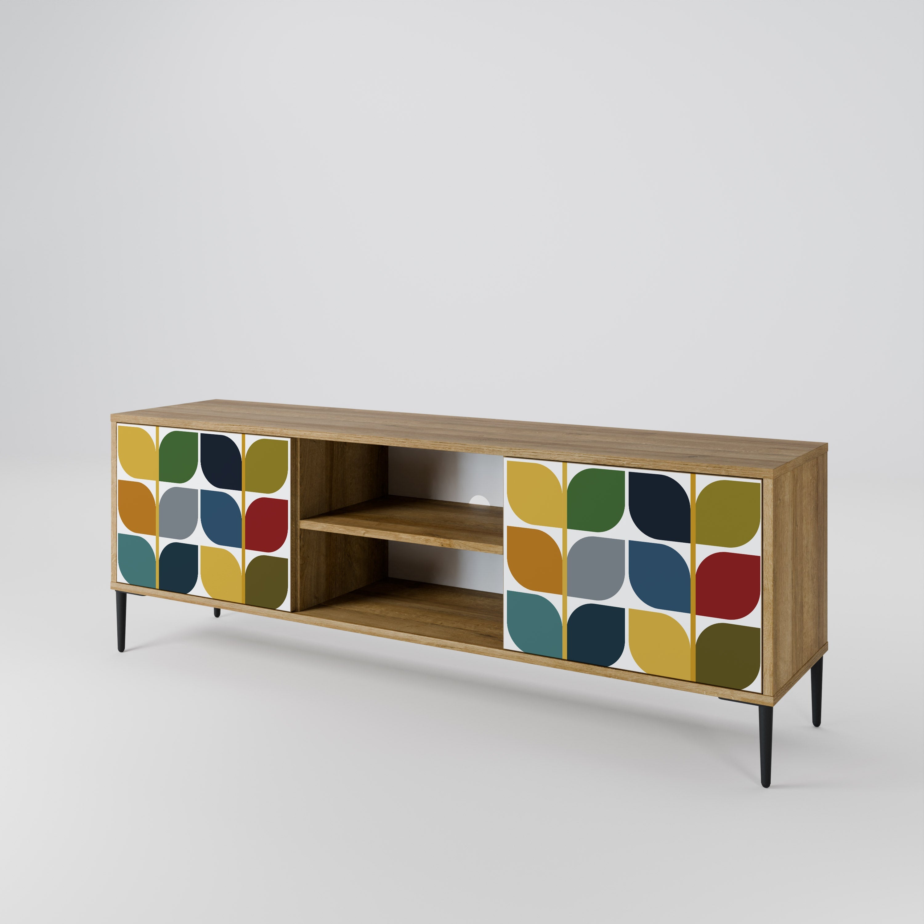 Meuble TV 2 portes effet chêne WEIGHTLESS HOURS