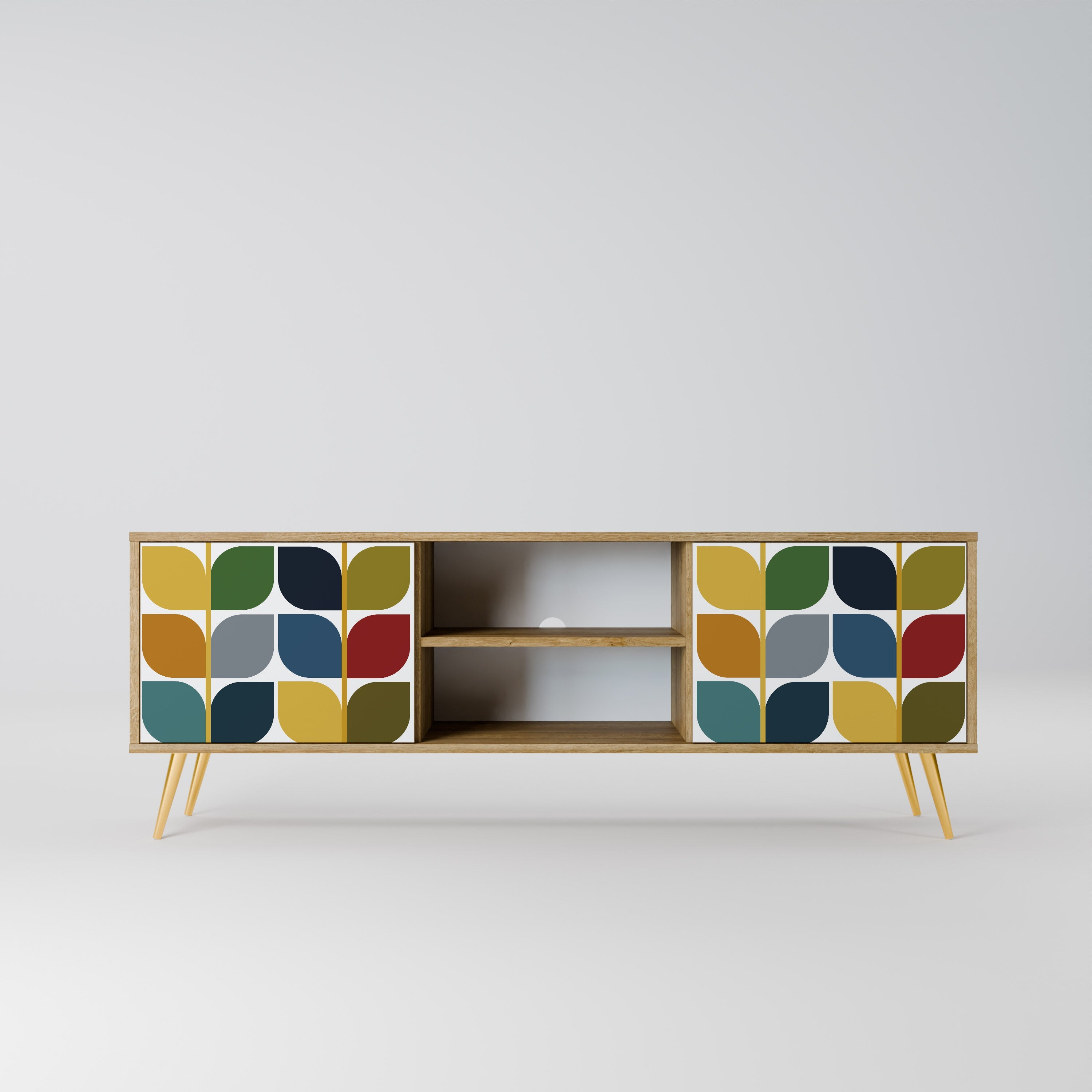 Meuble TV 2 portes effet chêne WEIGHTLESS HOURS