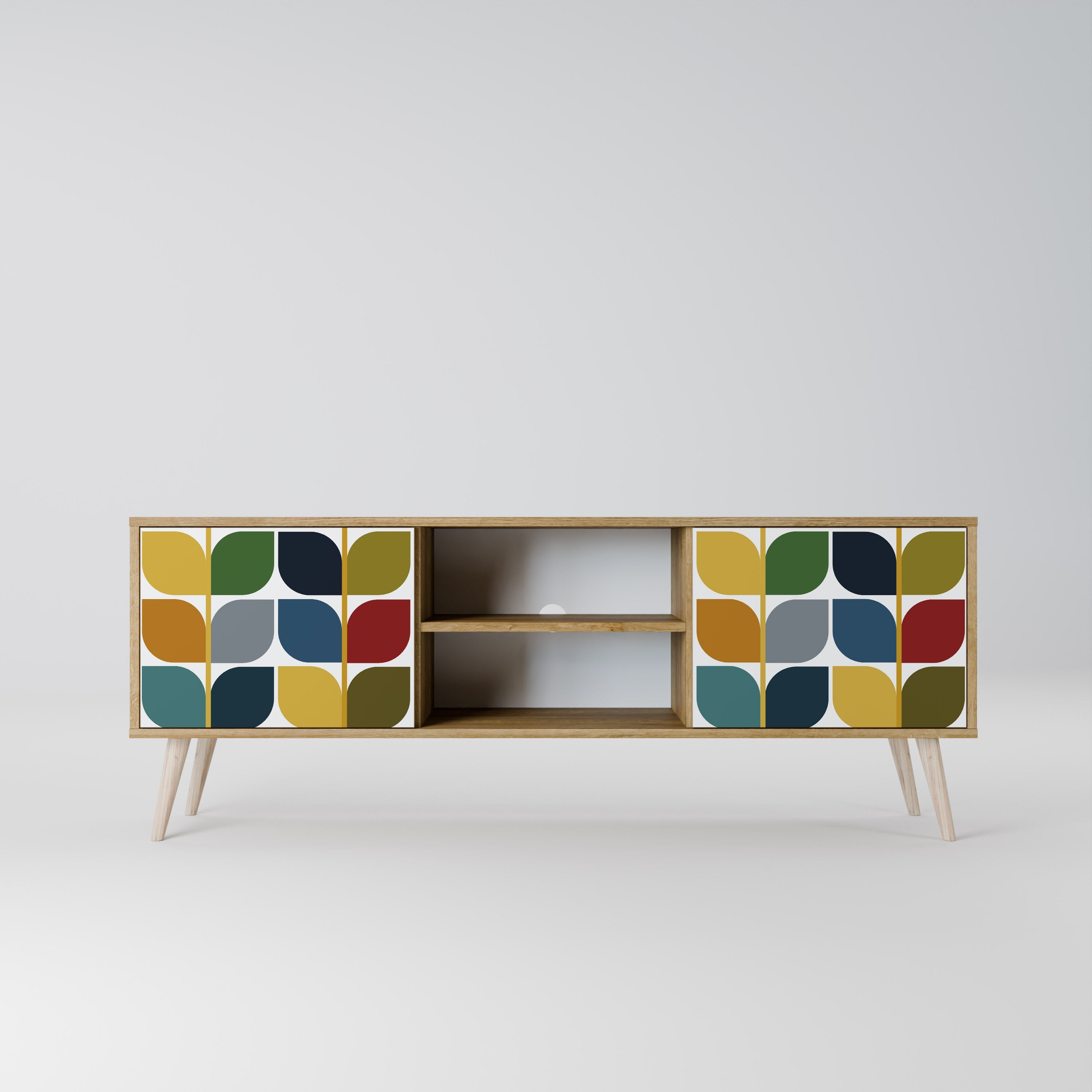 Meuble TV 2 portes effet chêne WEIGHTLESS HOURS