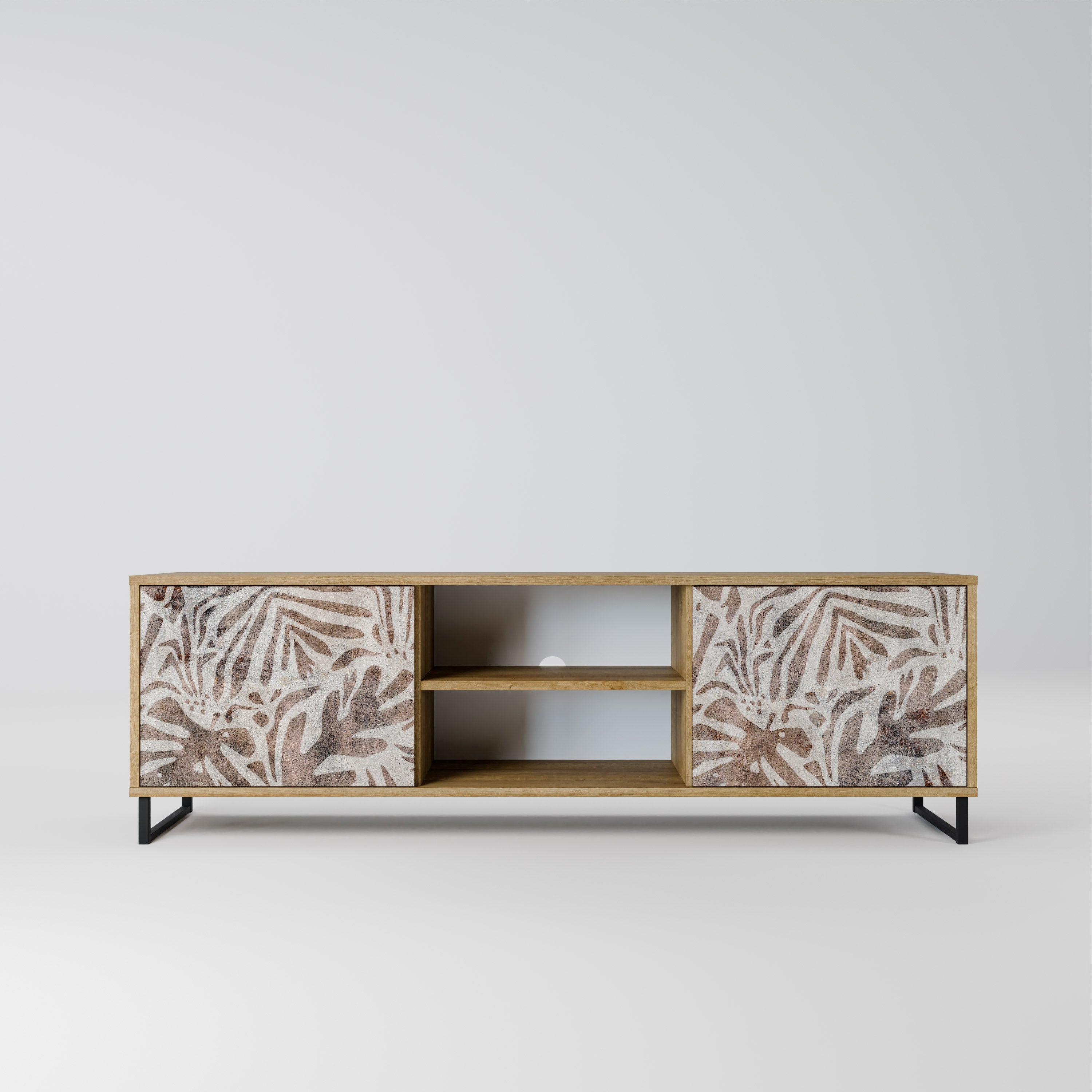 Meuble TV 2 portes PASSING TIME effet chêne