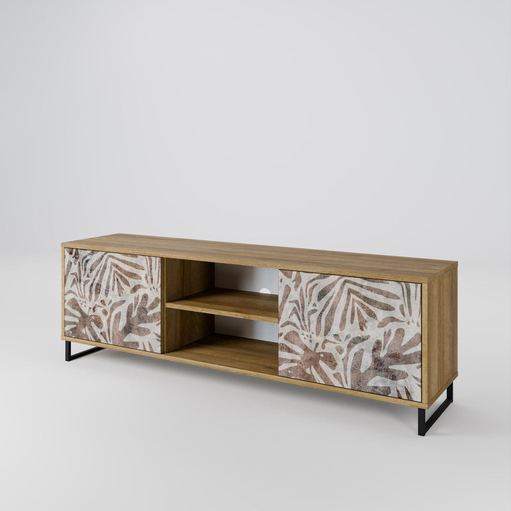 Meuble TV 2 portes PASSING TIME effet chêne