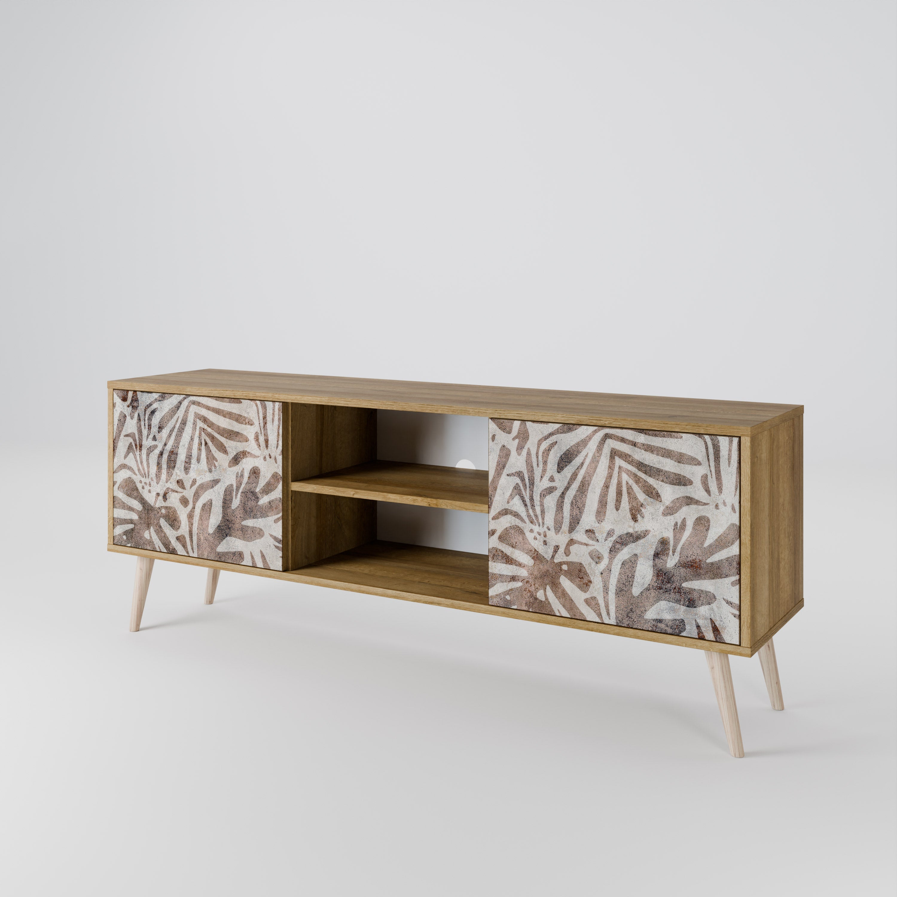 Meuble TV 2 portes PASSING TIME effet chêne