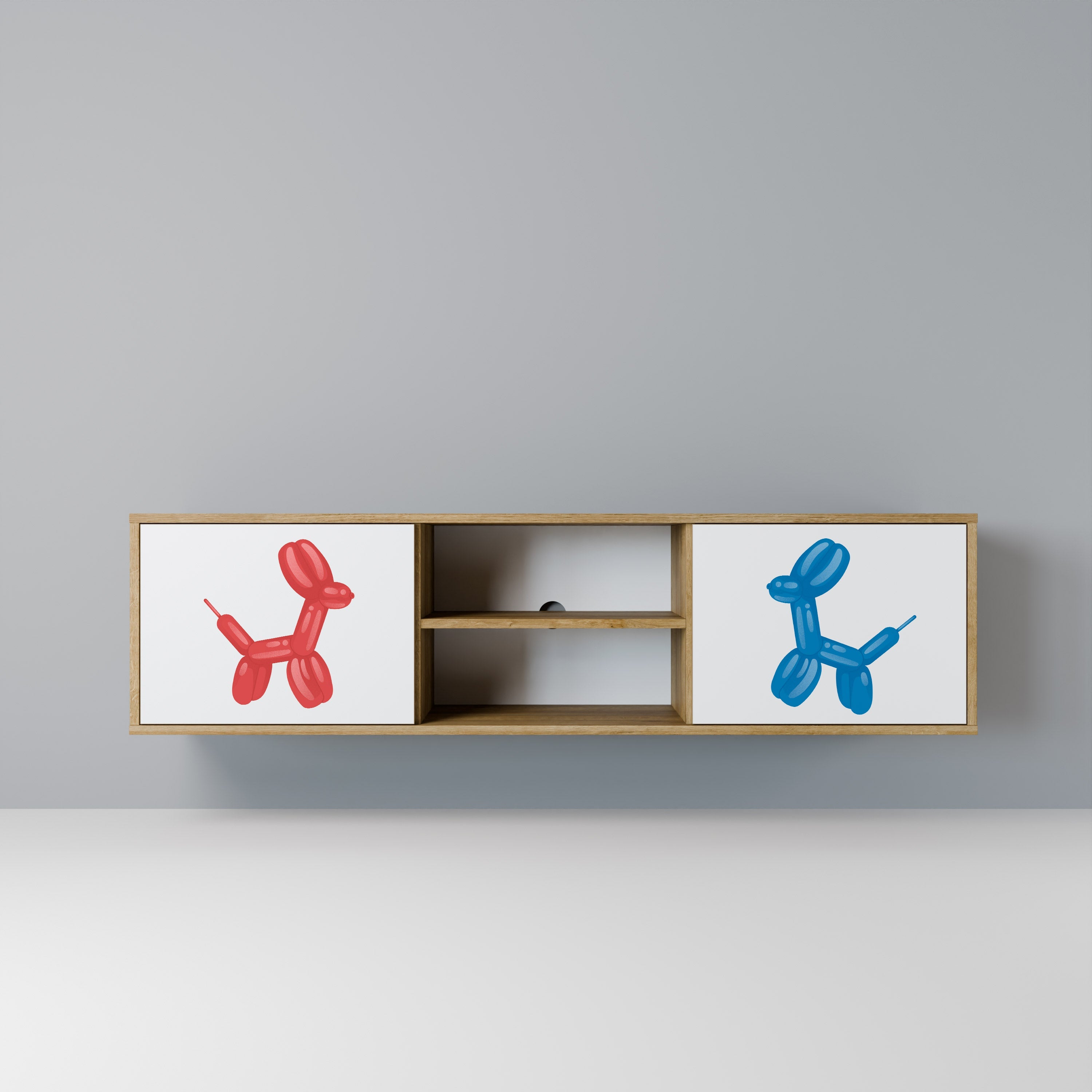 Meuble TV 2 portes CHILDHOOD MEMORY effet chêne