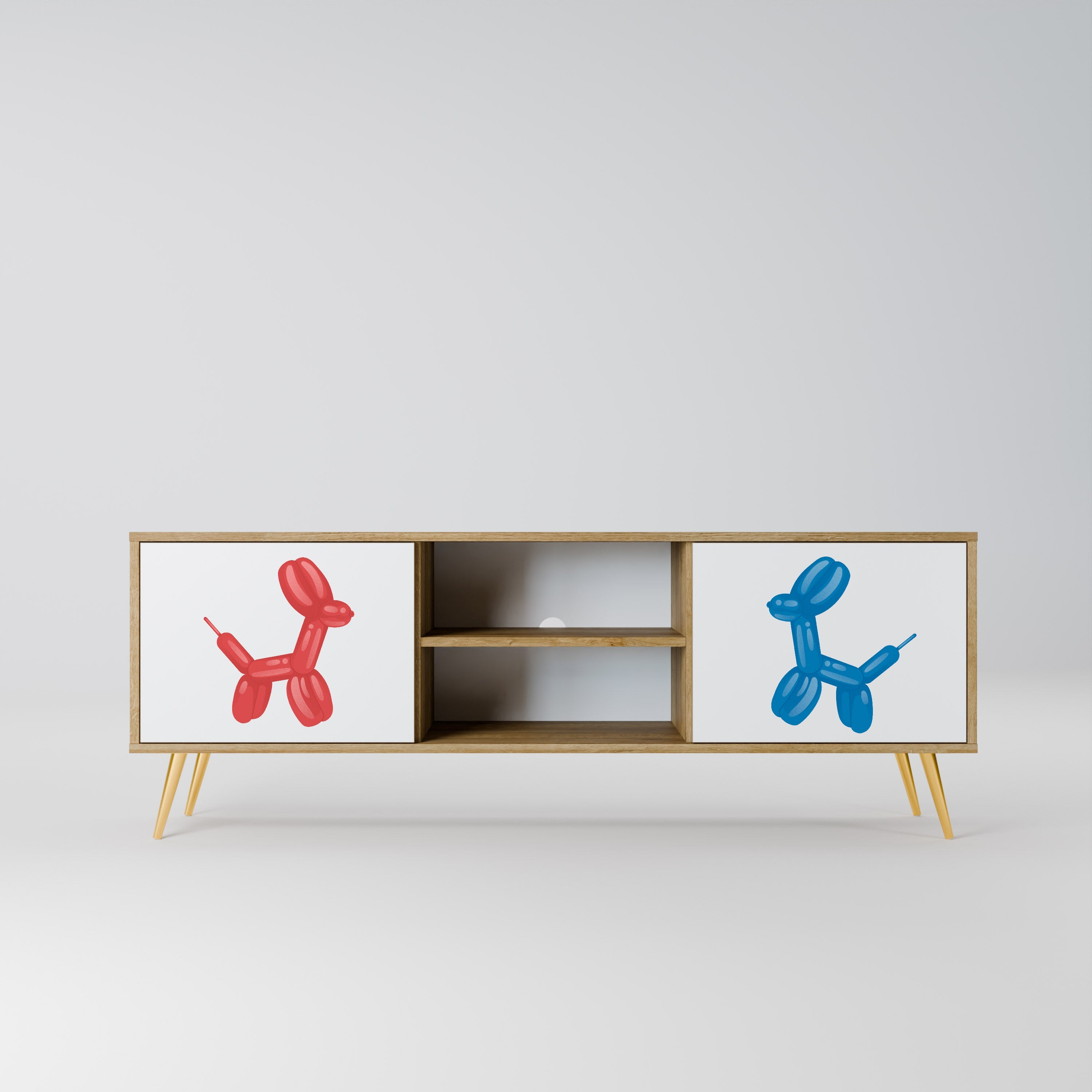 Meuble TV 2 portes CHILDHOOD MEMORY effet chêne