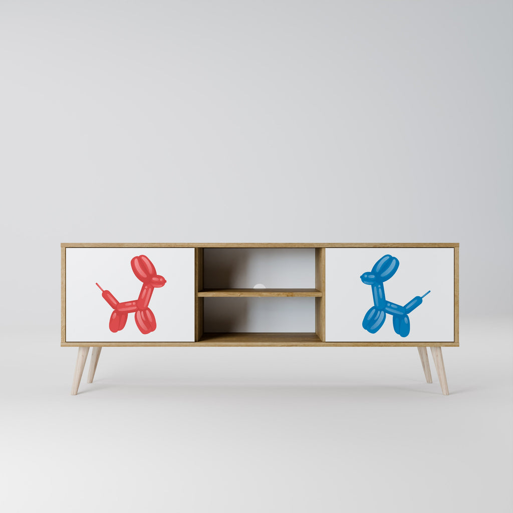 Meuble TV 2 portes CHILDHOOD MEMORY effet chêne