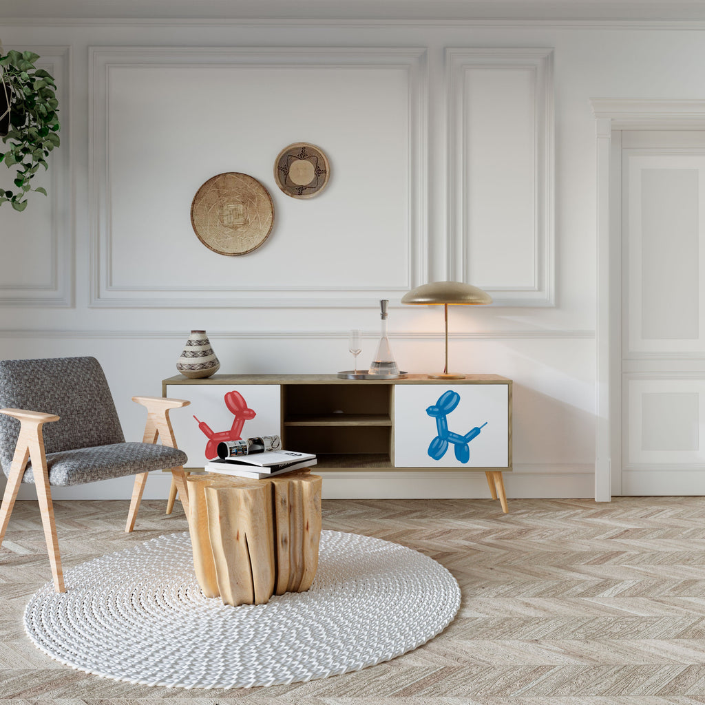 Meuble TV 2 portes CHILDHOOD MEMORY effet chêne