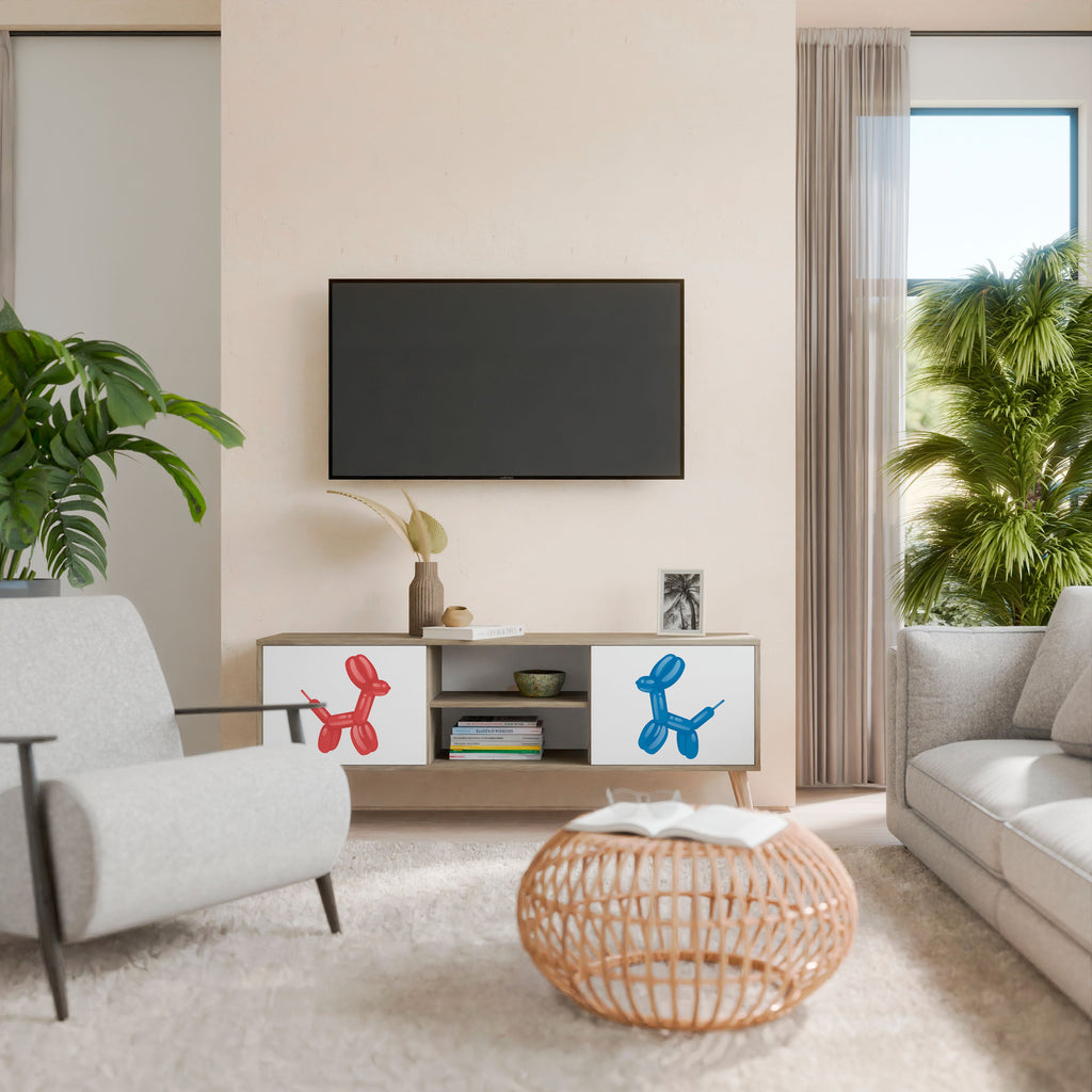 Meuble TV 2 portes CHILDHOOD MEMORY effet chêne