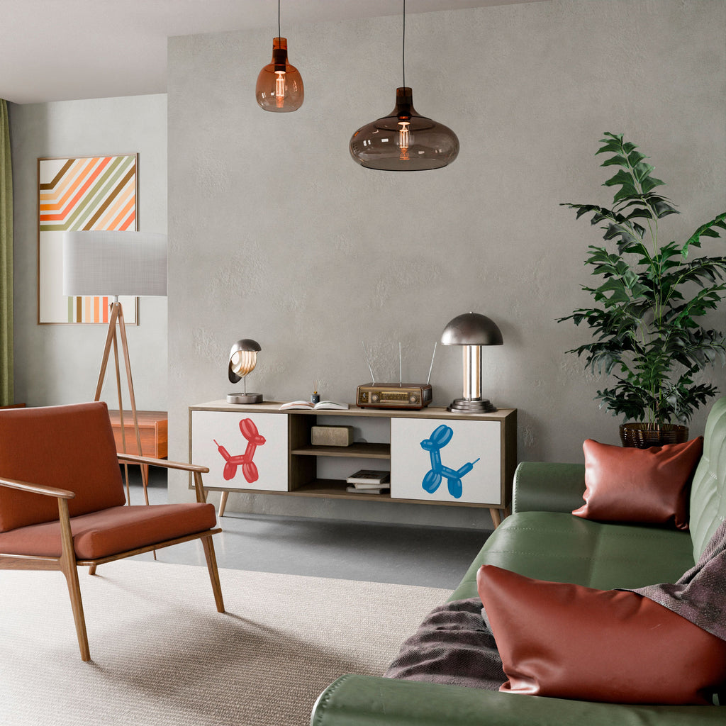 Meuble TV 2 portes CHILDHOOD MEMORY effet chêne